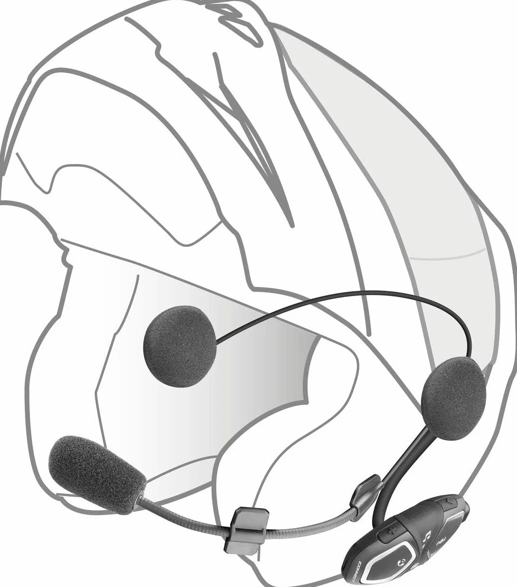 INTERPHONE Connect HD – Intercomunicador para Casco de Moto, estéreo, Alta fidelidad, 40 mm, Uso piloto – piloto, Distancia 300 m, autonomía 12 Horas, Radio, GPS, TFT, Impermeable IPX67