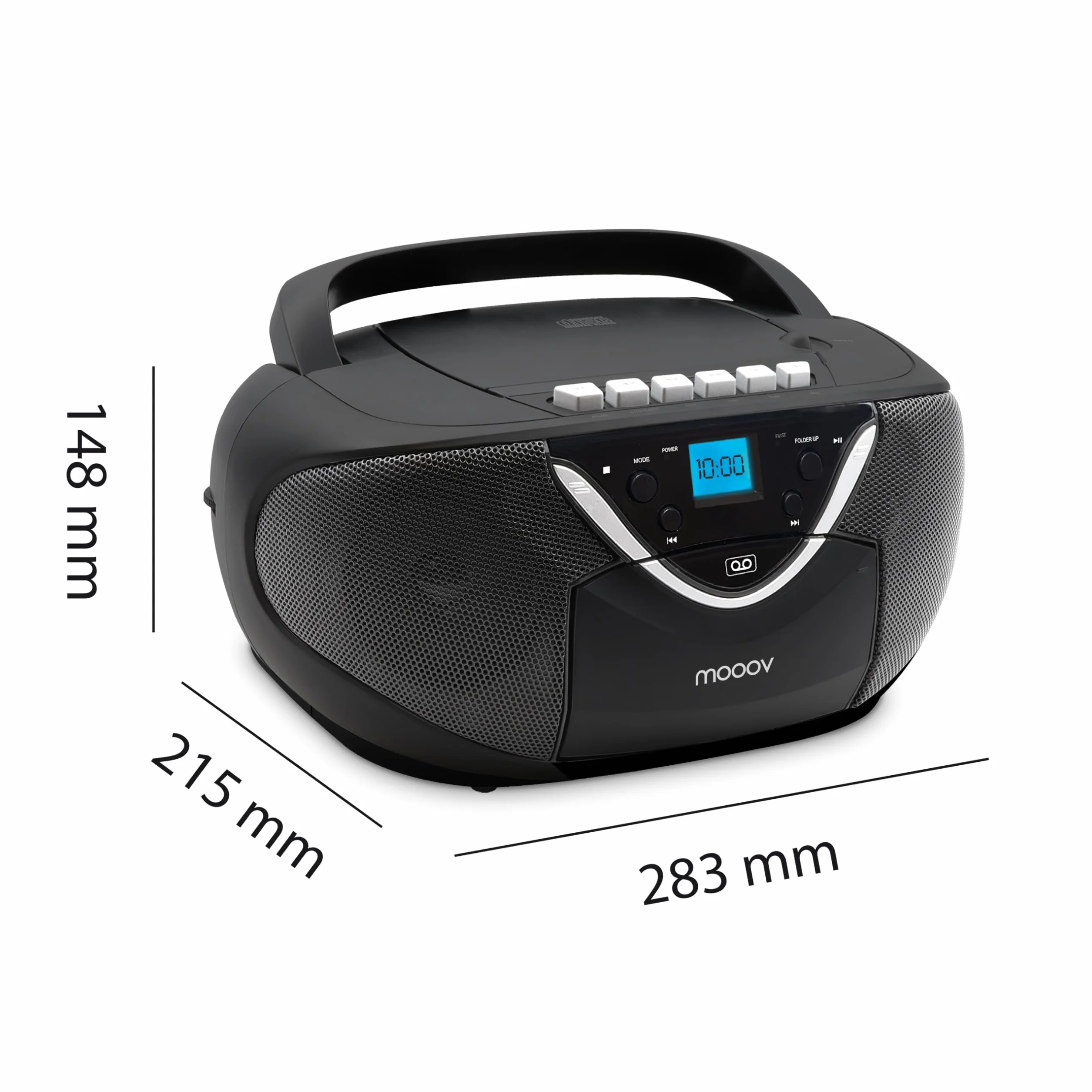 Metronic Radio CD MP3 Cassette con Auxiliar Negro