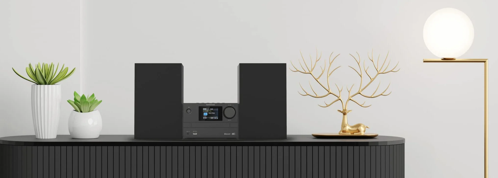 Microcadena HiFi Kenwood M-525DAB con CD, USB, Dab+ y Bluetooth Audio- Streaming. Color: Antracita