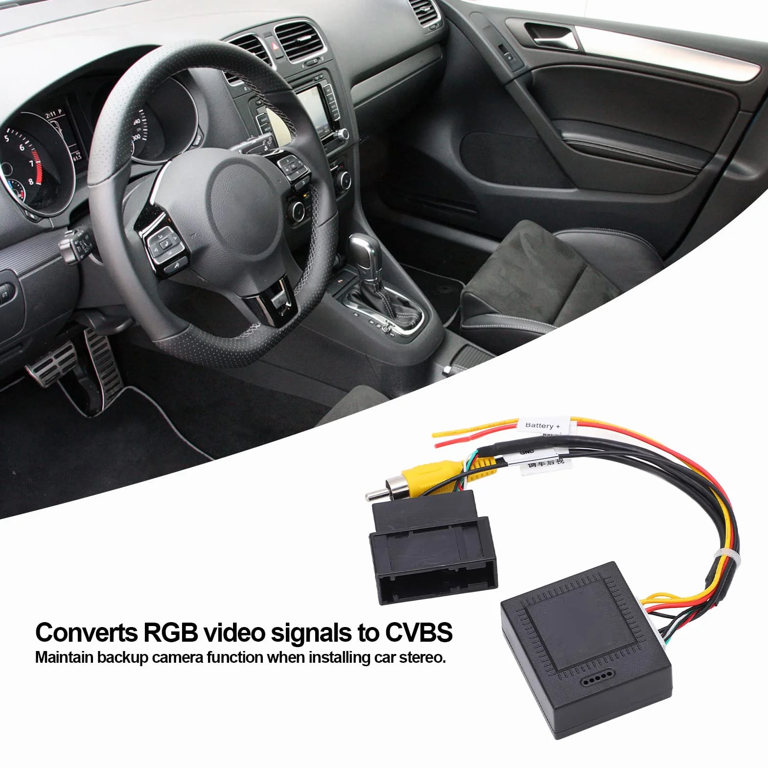 Convertidor Aramox Rgb a Av, Cámara de Coche Original, Decodificador Rgb, Caja de Conversión Rgb a Av, Llave de Coche para 6