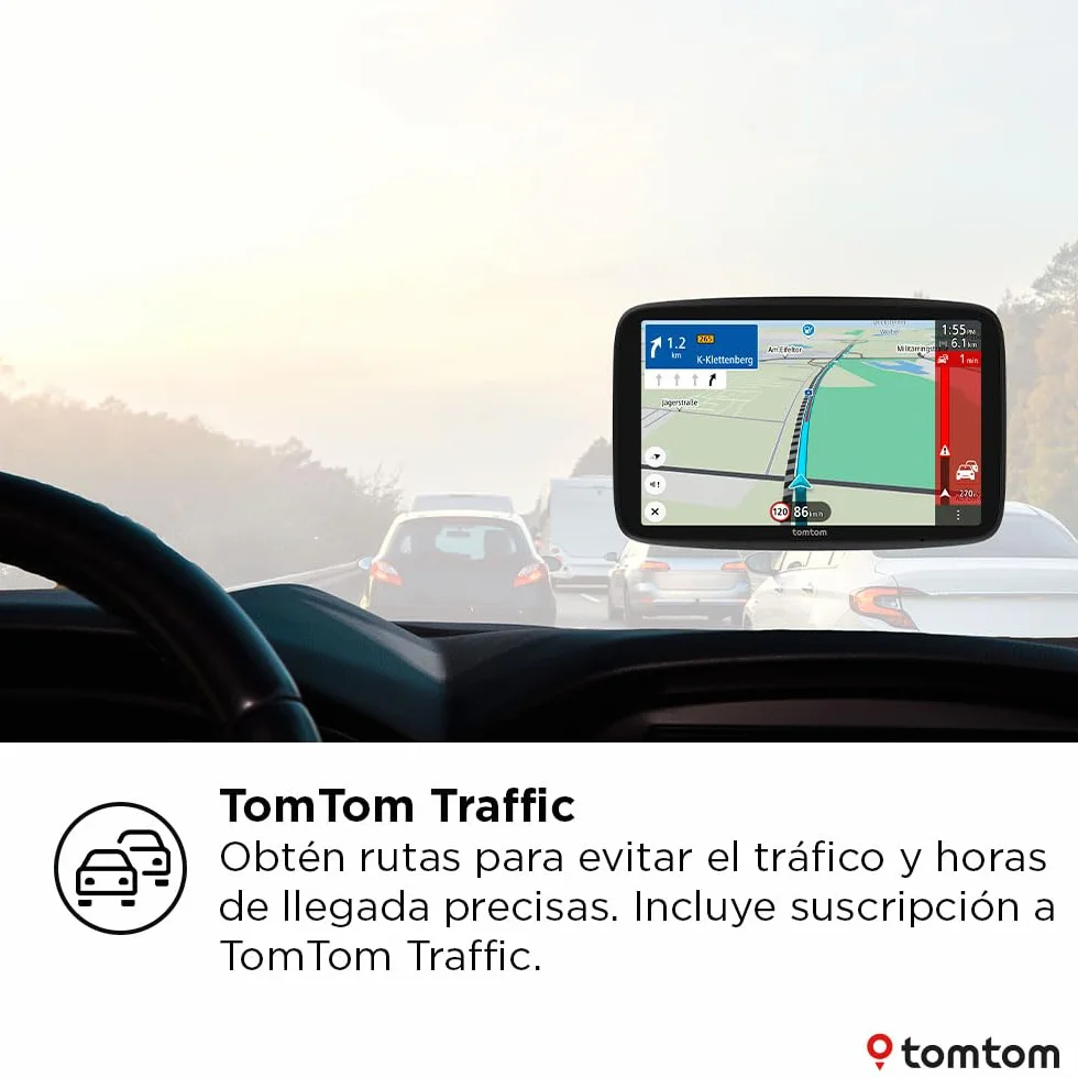 TomTom GPS GO Navigator 7" Mapas Europa Tráfico Tiempo Real Alertas Radares Wi-Fi
