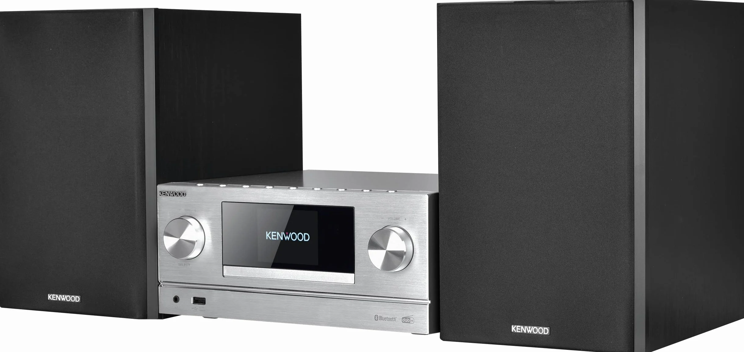 Kenwood M-9000S-S - Micro Sistema Hi-Fi con CD, Dab +, Radio por Internet, Spotify, FM, Bluetooth, USB y Gran Pantalla a Color TFT