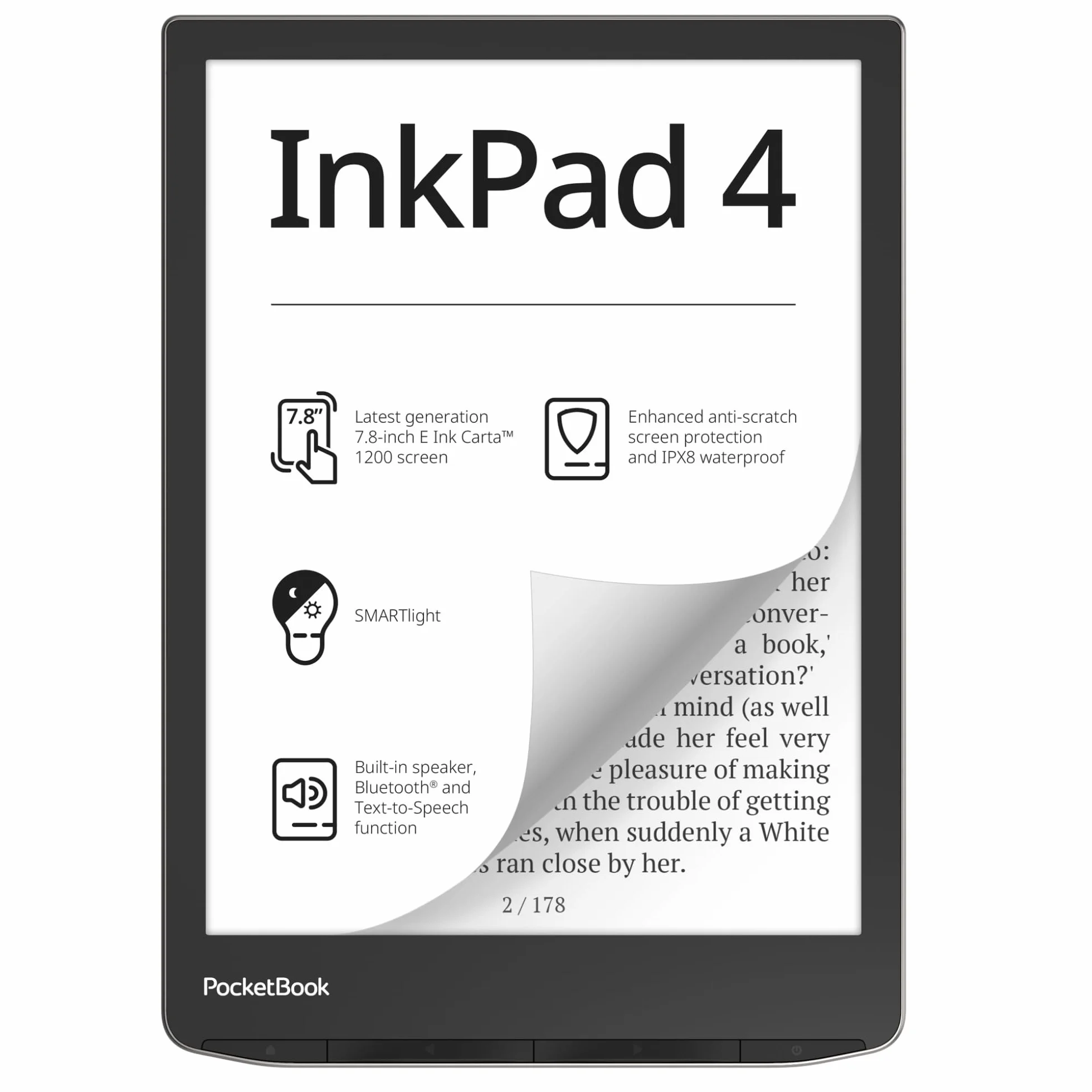 PocketBook InkPad 4 eReader 7.8" 32GB Plata