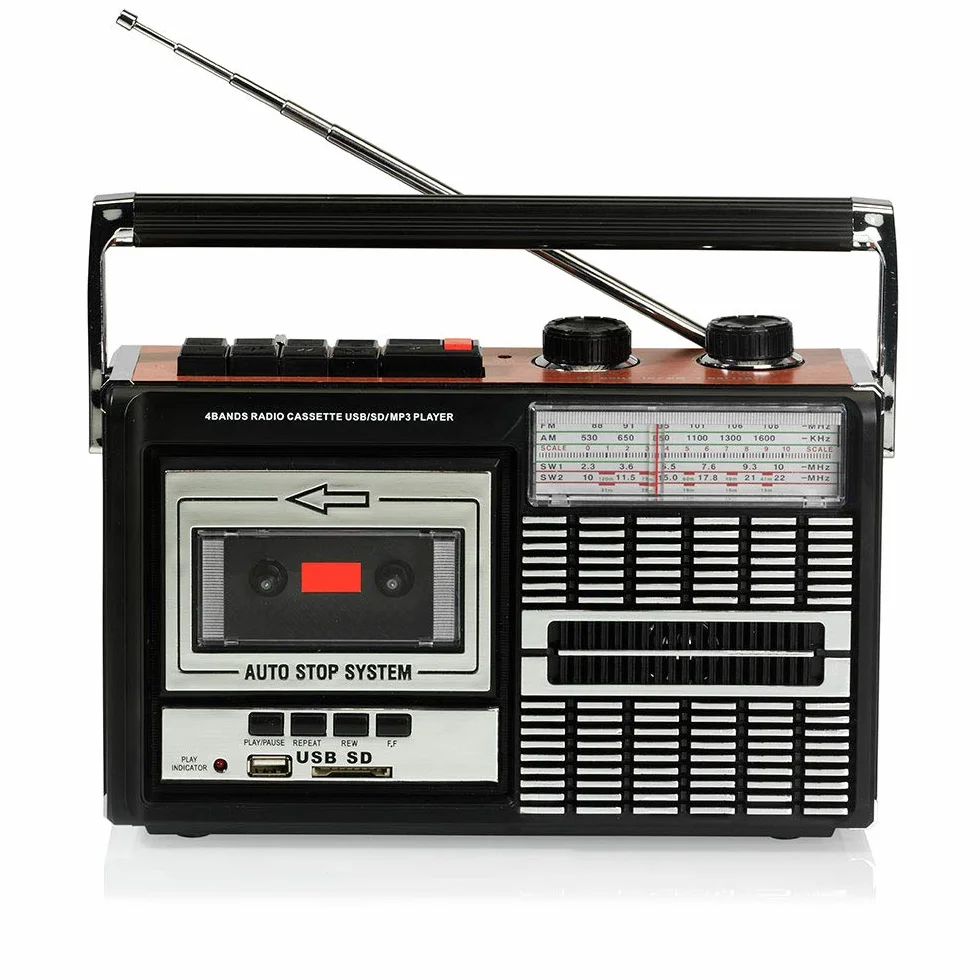 Ricatech PR85 Reproductor y grabadora de casetes Radio AM/FM/SW USB SD