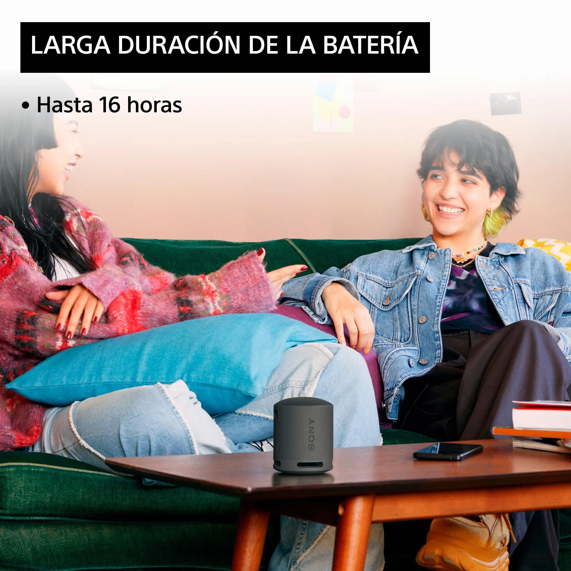 Sony Altavoz Bluetooth SRS-XB100 IP67 Resistente al Agua y Polvo 16h Batería Compacto Negro