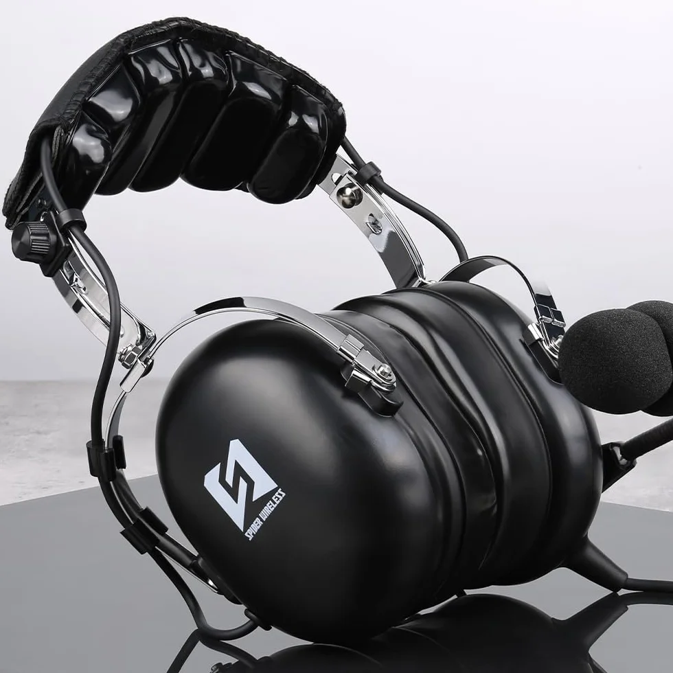 Auriculares de aviación general para piloto, compatibilidad mono y estéreo, micrófono con cancelación de ruido, cómodas almohadillas para los oídos, enchufes dobles GA, incluye bolsa