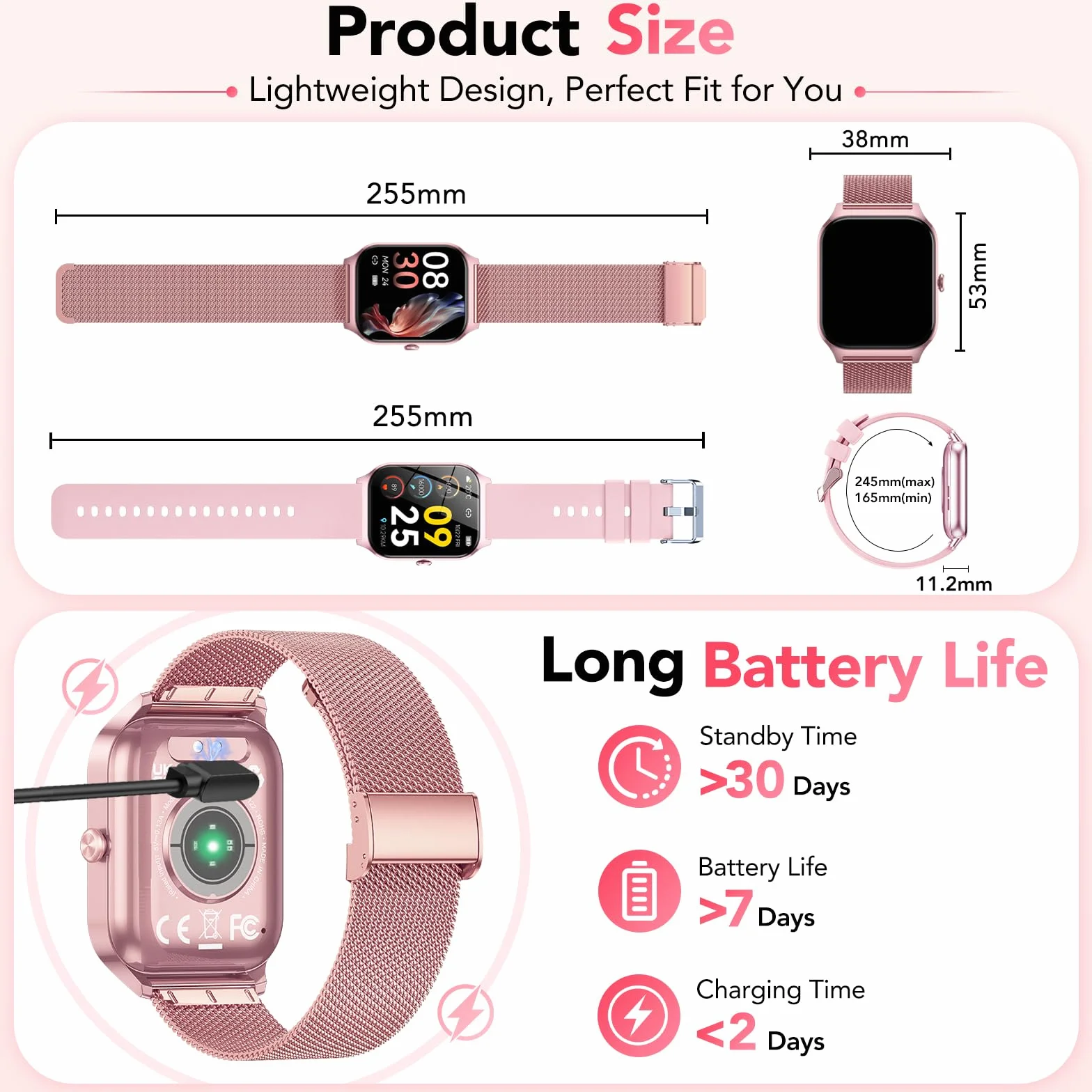 Reloj Inteligente Mujer con Llamadas Bluetooth y Asistente IA, Whatsapp Notificaciones,1.85" HD Smartwatch Mujer con SpO2/Pulsómetro/Monitor de Sueño,120+ Modos Deportes para iPhone Android,2 Correas