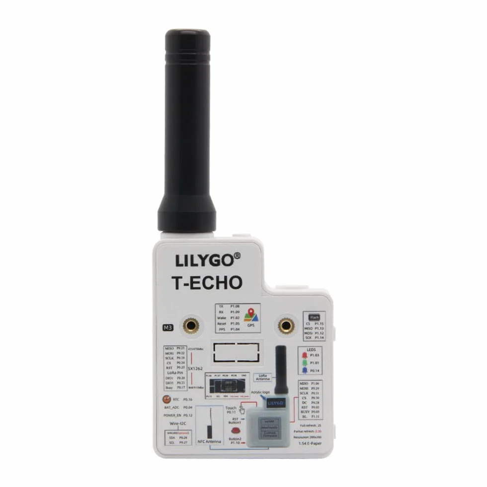 LILYGO T-Echo Meshtastic 868MHz NRF52840 Lora SX1262 Módulo inalámbrico L76K GPS TTGO Tablero de Desarrollo 1.54 E-Paper para Arduino