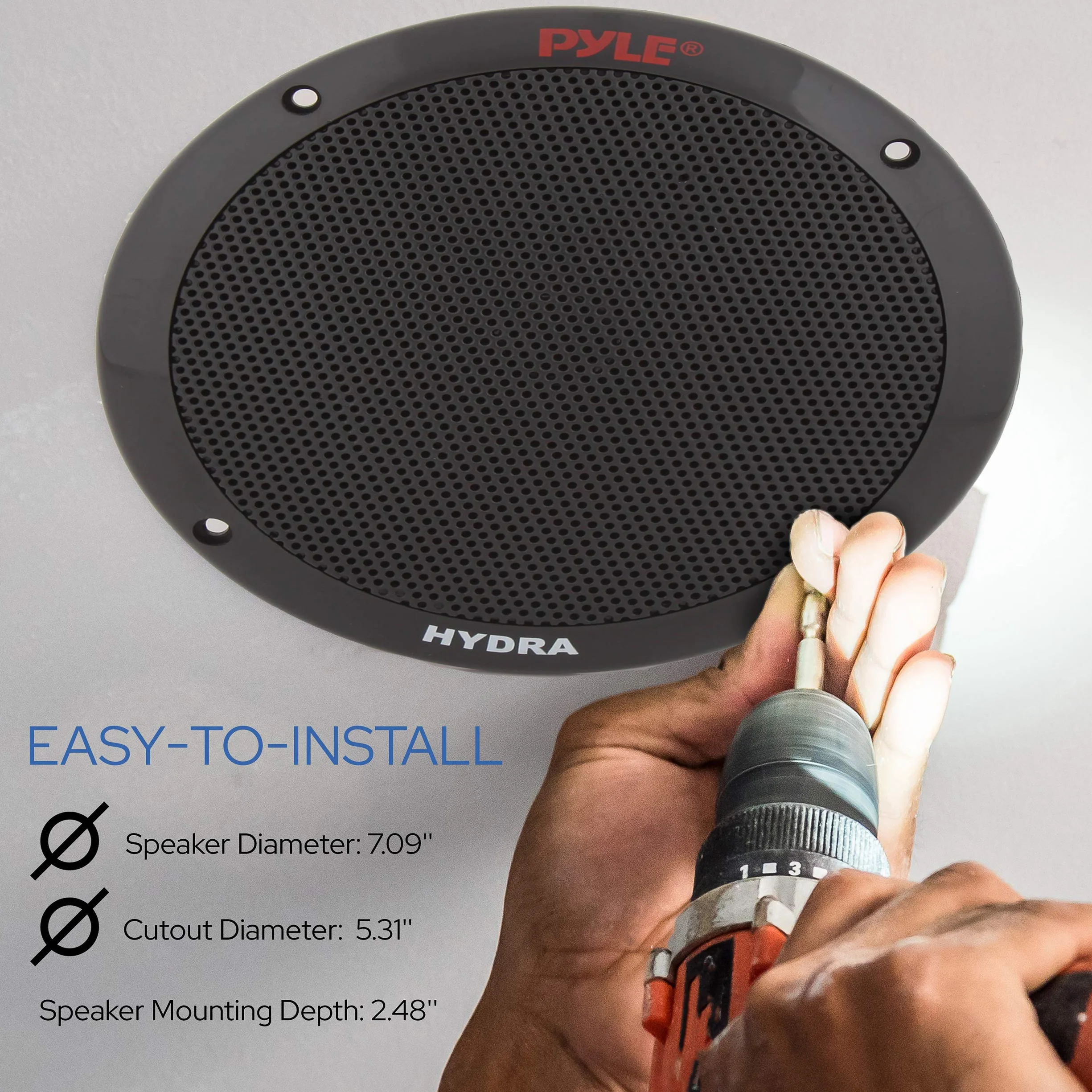 Pyle Altavoces Marinos 400W, 2 vías Iimpermeables, para Barco y Exterior con Sonido Estéreo, Rango Completo, Montaje Universal, 16.5 cm