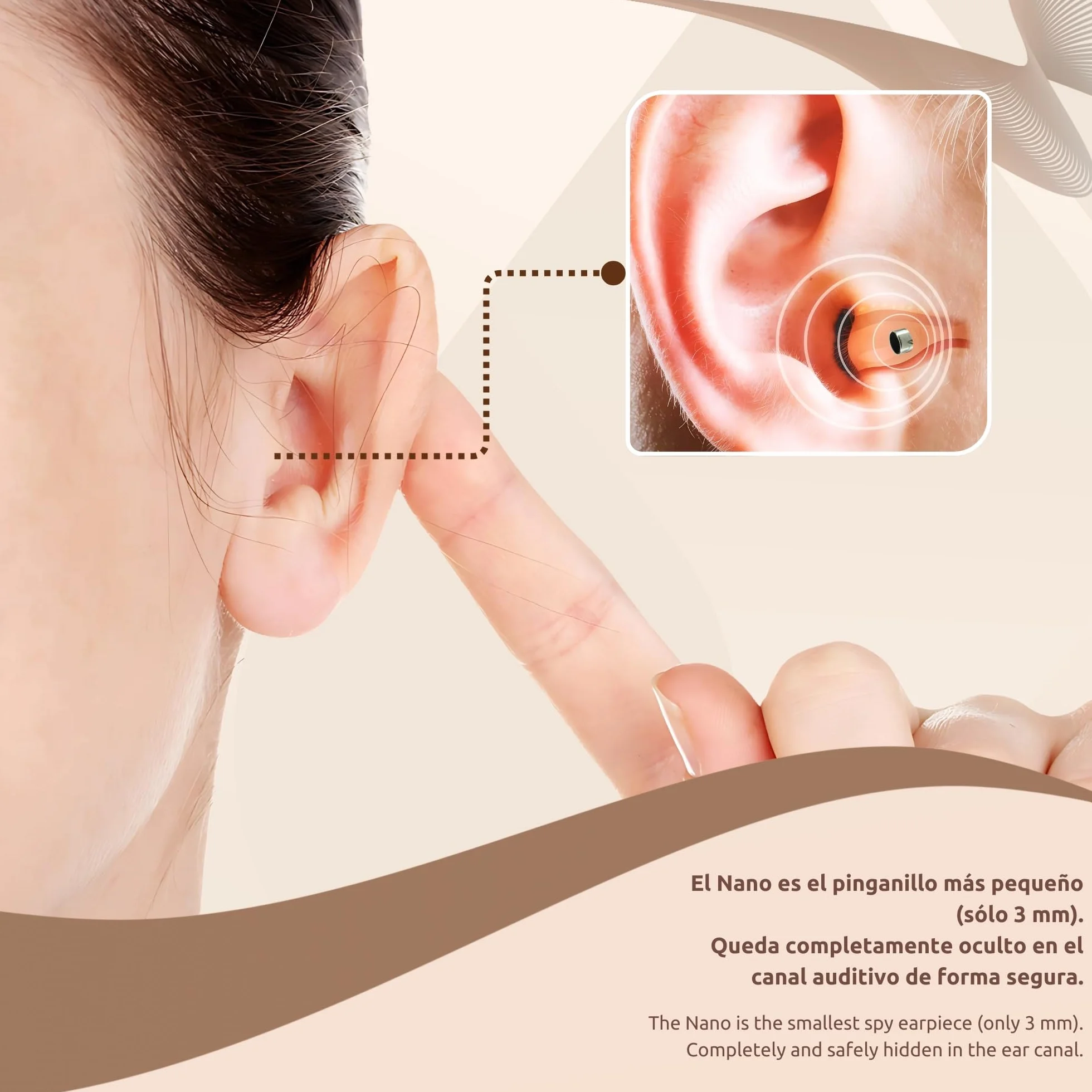 PingaOculto Pinganillo Invisible Imán para Exámenes Auricular Espía Mini Inalámbrico con Micrófono y Tiras Adhesivas