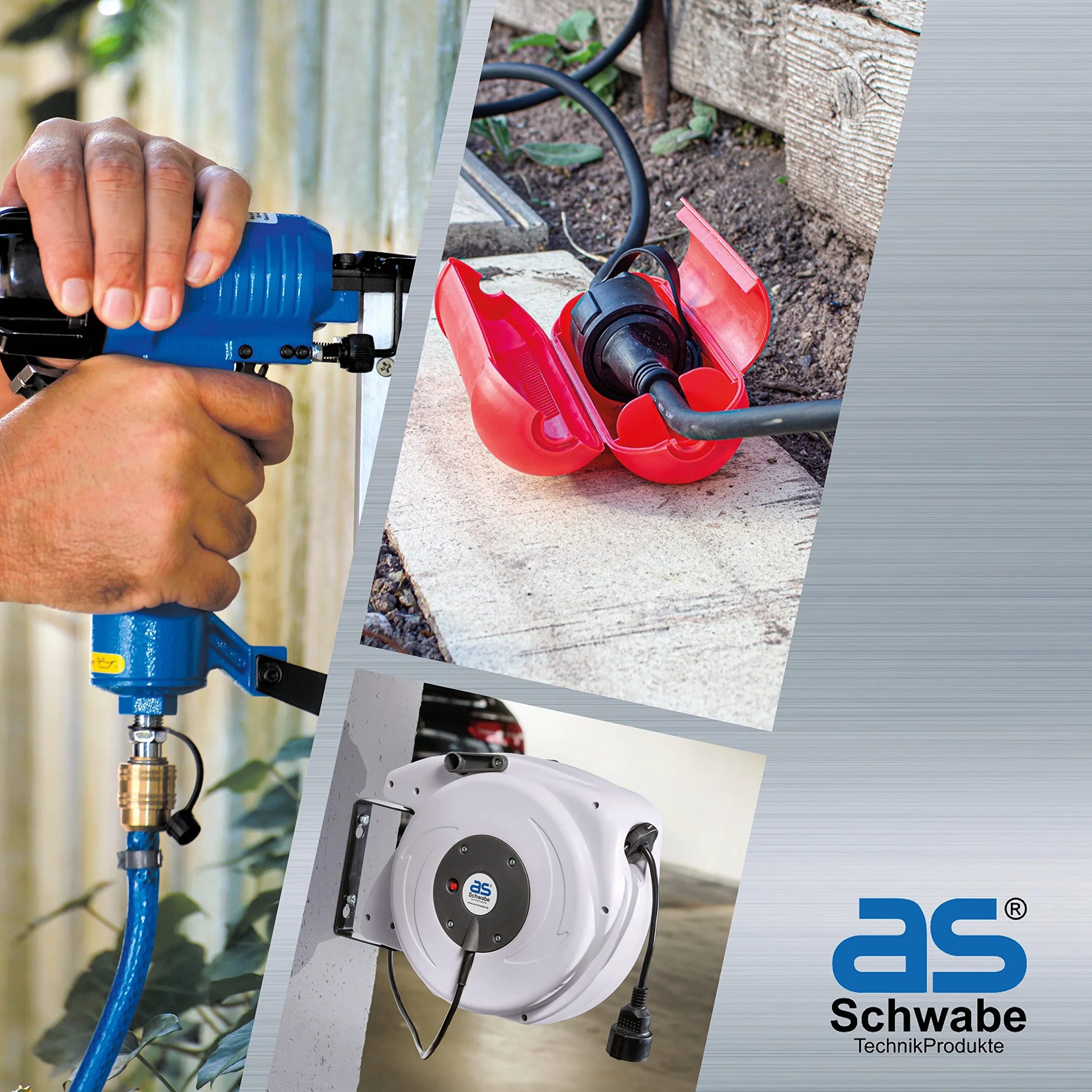 as - Schwabe alargador de Cables 15 m H05RR-F 3G1,5 Cable de extensión 230V 16A 3500W IP44 Negro 60315