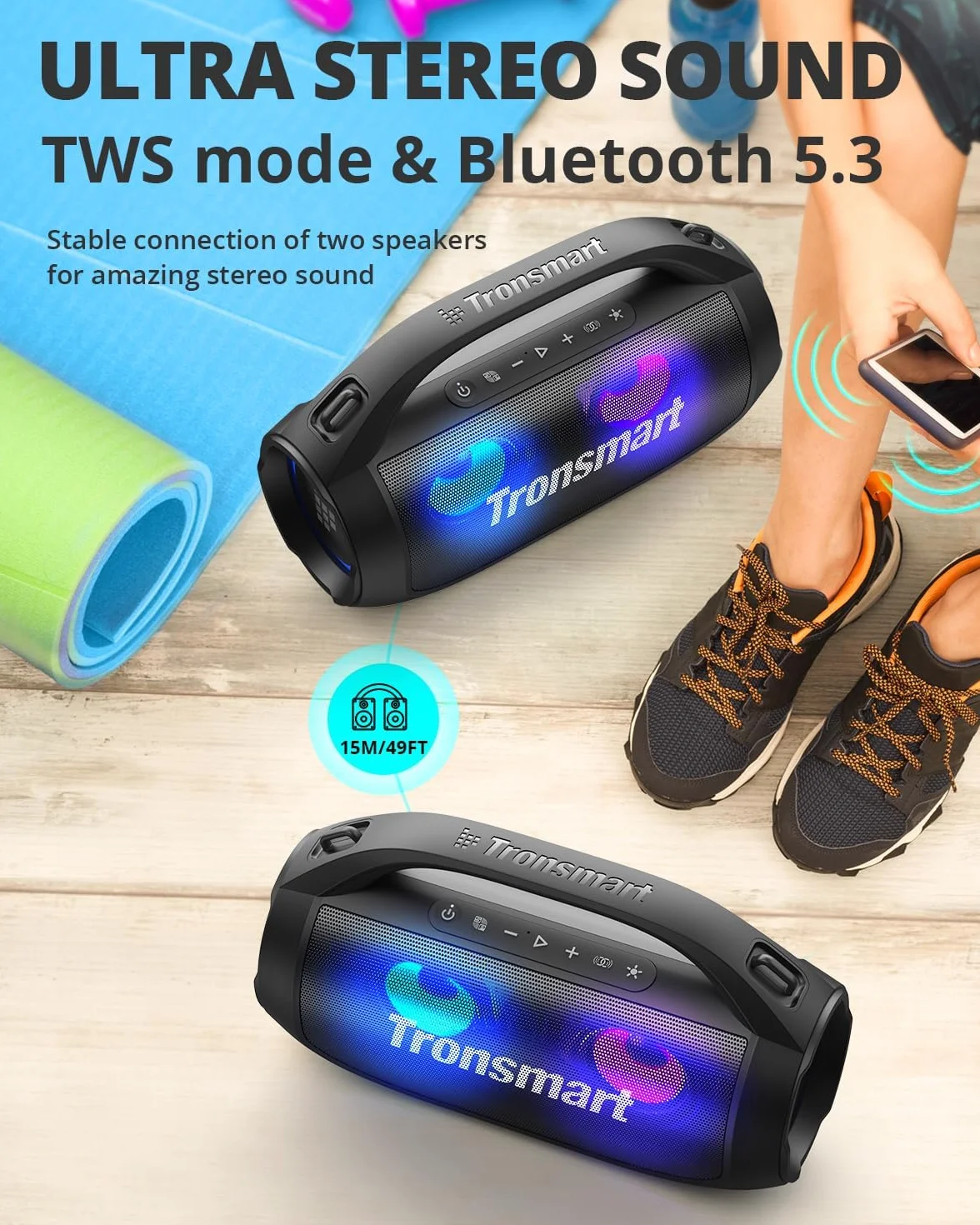 Tronsmart Bang SE Altavoz Bluetooth 40 W IPX6 24 Horas Autonomía Bluetooth 5.3 AUX Micro SD