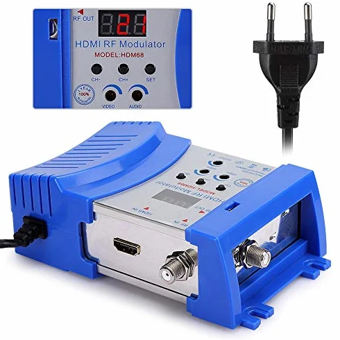 Modulador HD, Modulador HDMI Digital HDM68 RF VHF/UHF Frecuencia Accesorios de computadora Enchufe de la UE 100-240V