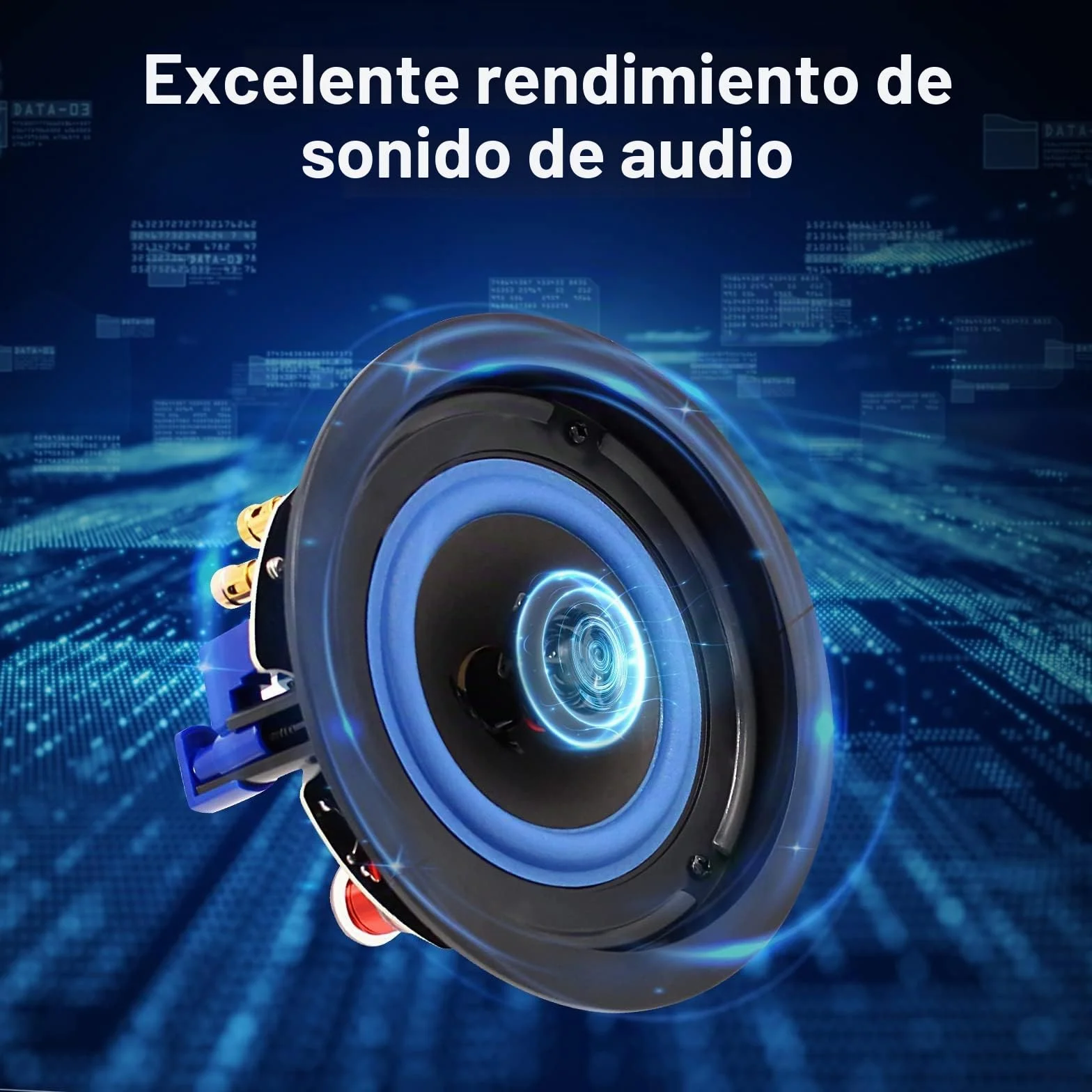 Herdio 4 pulgadas 160W Altavoz Bluetooth para Baño Cocina Sala Estar Oficina 2 Pares