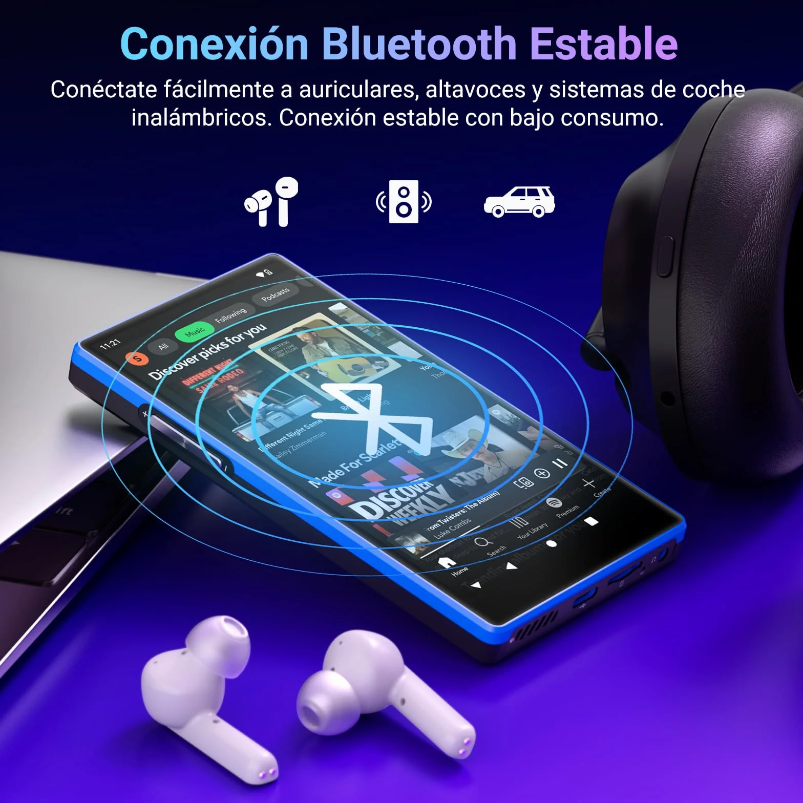 MECHEN 160GB Reproductor MP3 Spotify, 5 Pulgadas Android MP4 con Bluetooth y WiFi, Control Parental, Radio FM, Compatible con Amazon Music Deezer Audible