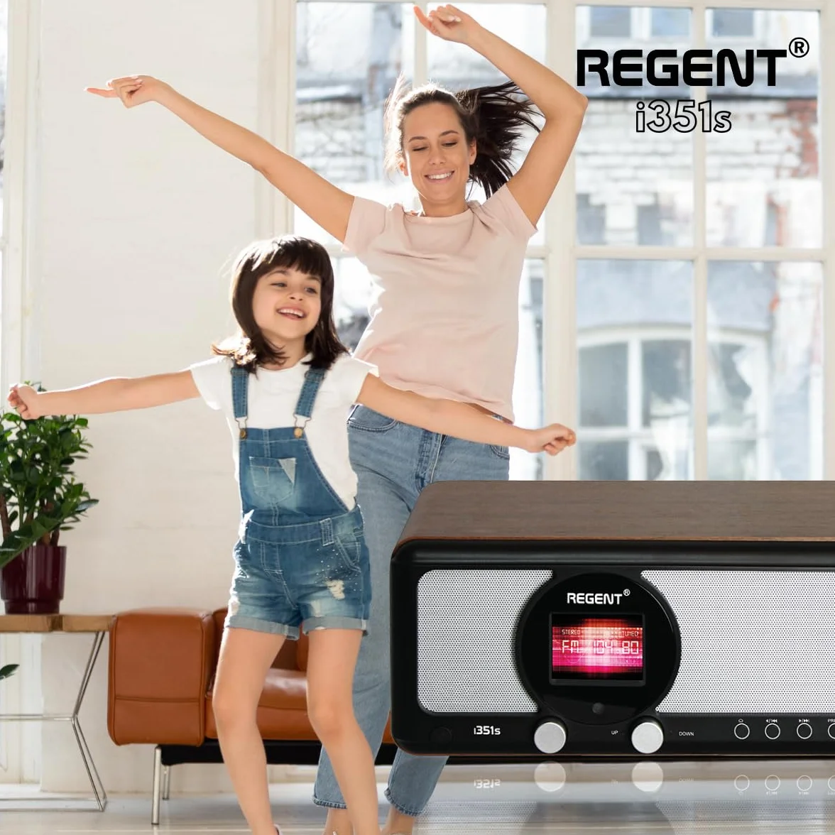 Ferguson - Radio por Internet Dab+ Wi-Fi - Regent i351s Spotify Connect/AUX/USB/Bluetooth - Radio multibanda: Altavoz, Hi-Fi, FM - Doble Alarma, Mando a Distancia - IN/out único - Bluetooth (Blanco)