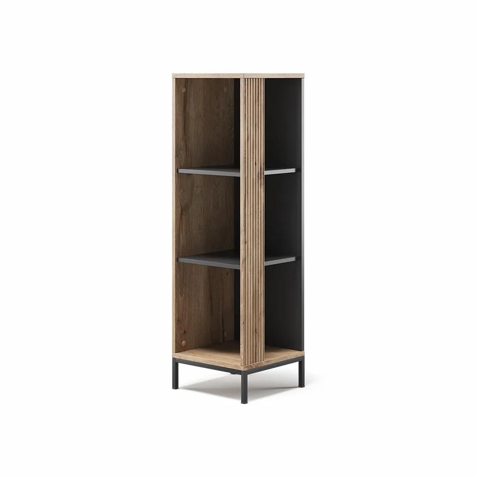 Vicco Estante para CDs Eliza, Roble Vikingo, 36 x 120 cm con 3 Compartimentos, Apto para Guardar Libros y Objetos Decorativos