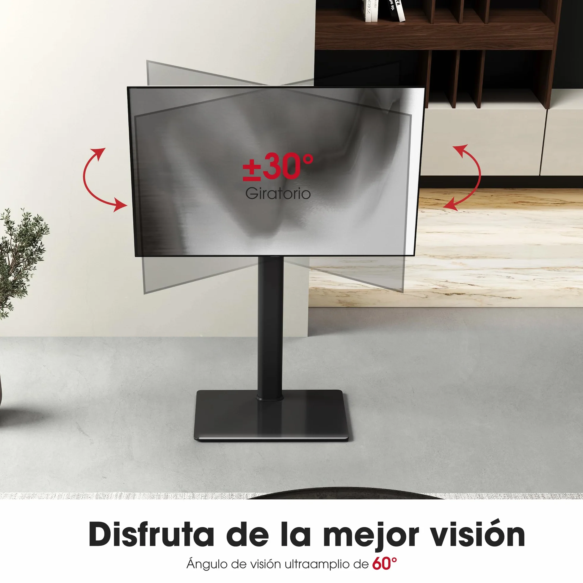 AOKCOS Soporte TV Inclinable 43-85 Pulgadas Giratorio Altura Ajustable VESA 600x400mm 50kg Negro