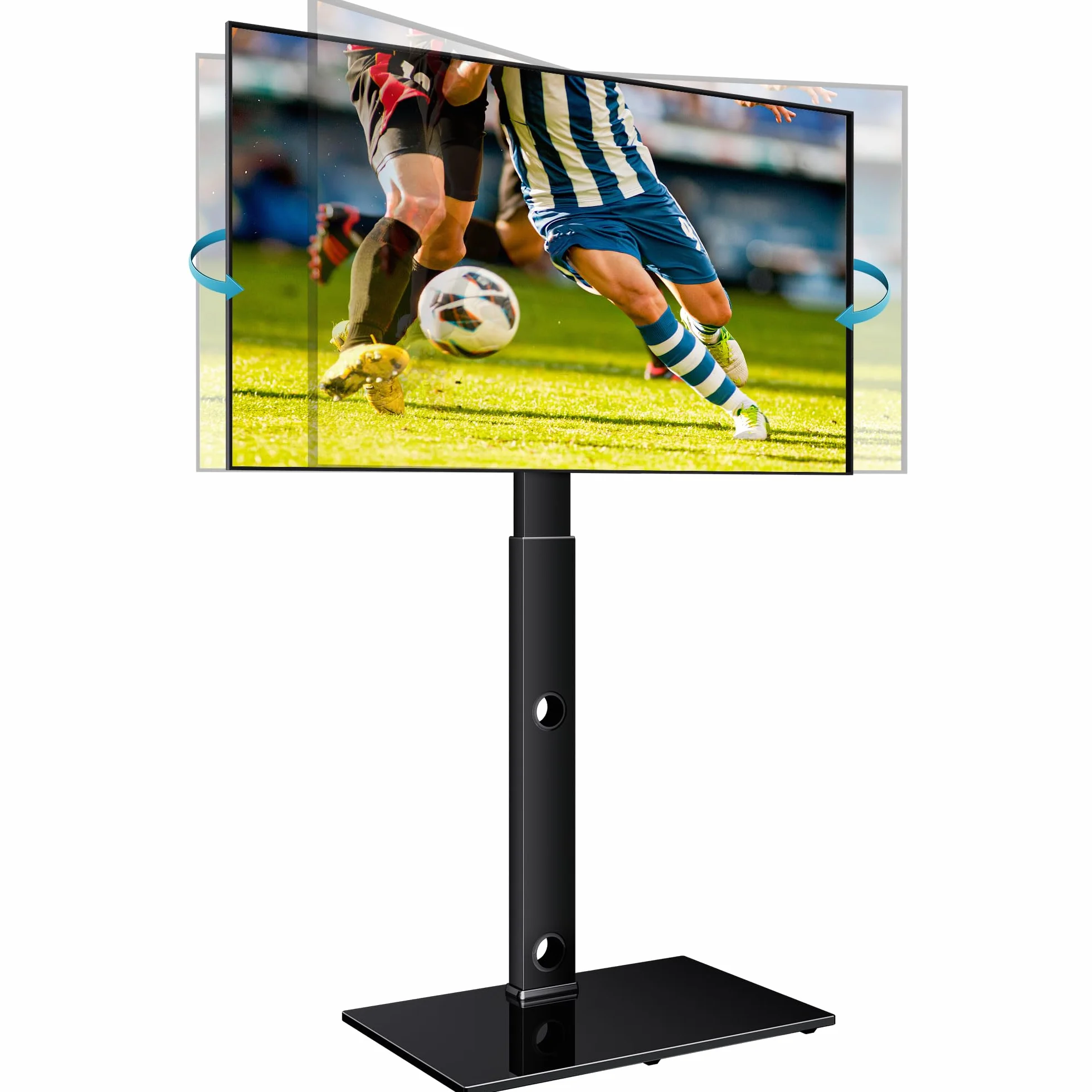BONTEC Soporte TV Pie para Pantallas de 30-70 Pulgadas para TVs Planas y Curvas, Soporte Television Pie con 6 Niveles de Altura, hasta 40 kg, VESA Máx 600x400 mm, para Salón, Dormitorio y Oficina