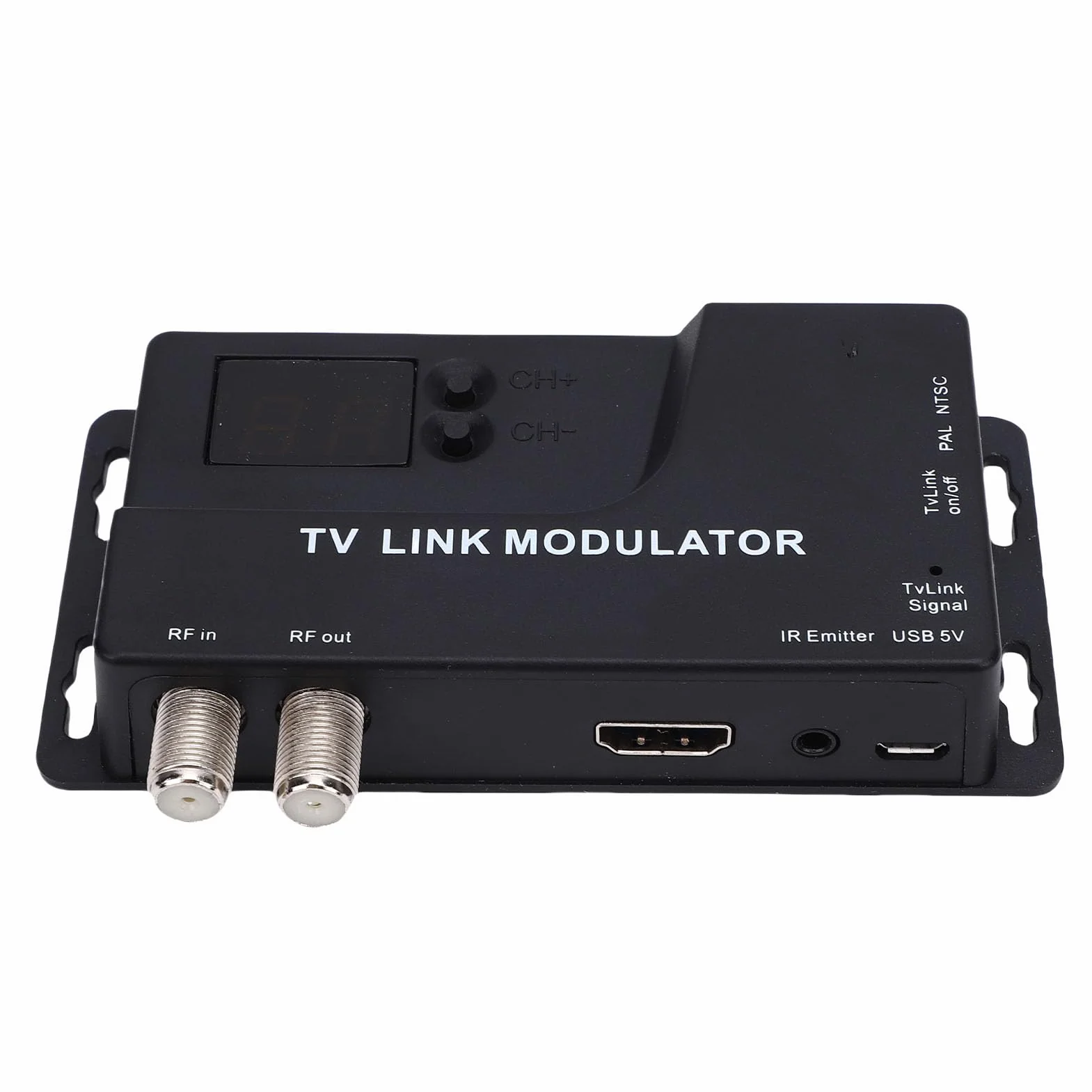 Topiky Modulador HDMI a RF, Convertidor Coaxial VHF UHF AV a RF para Formato TV PAL NTSC, Micro Modulador de TV RF, Conmutador de Canal de 471,25 MHz a 885,25 MHz Convertidor Coaxial