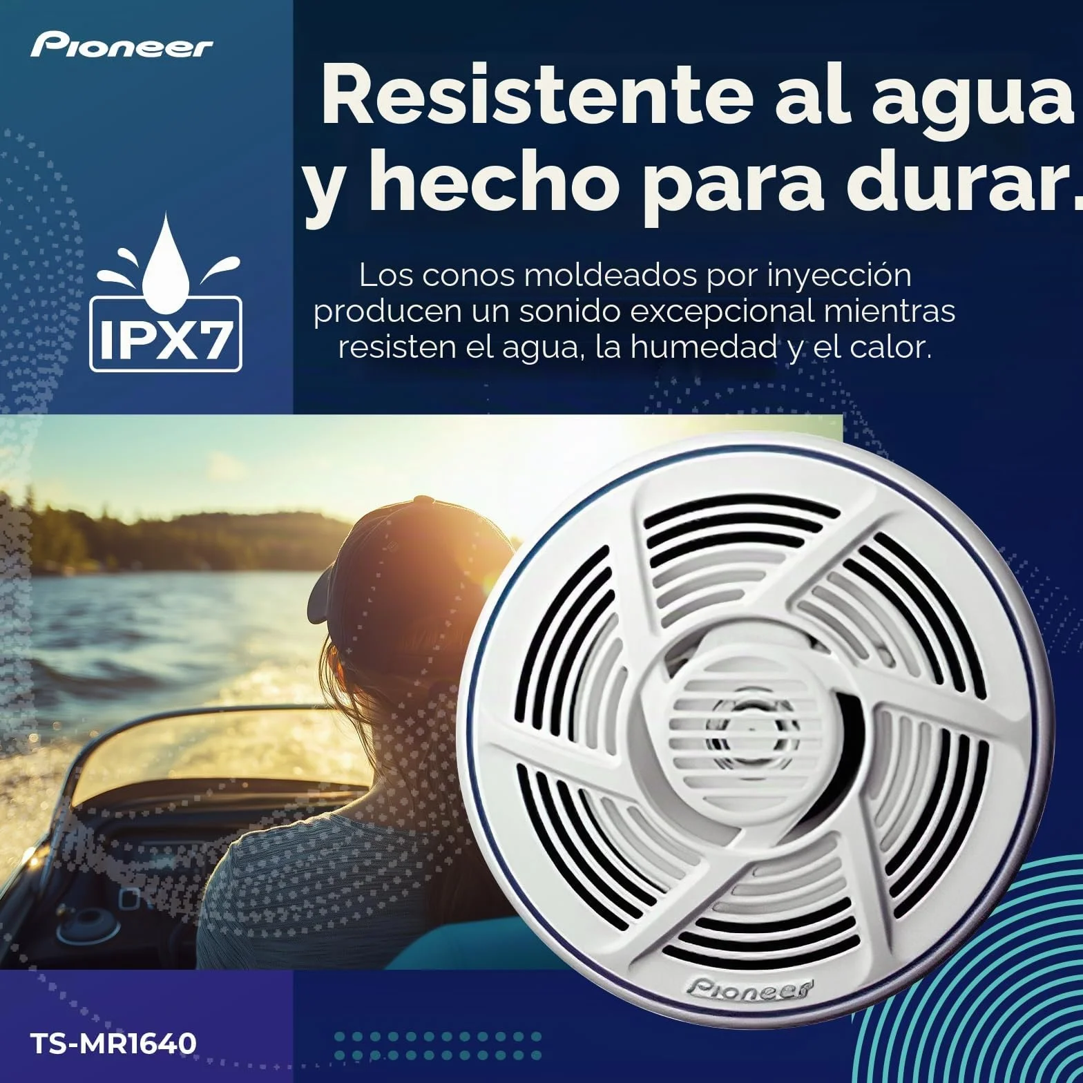 PIONEER TS-MR1640 - Altavoces Marinos de 2 vías y 16 cm (160 W)