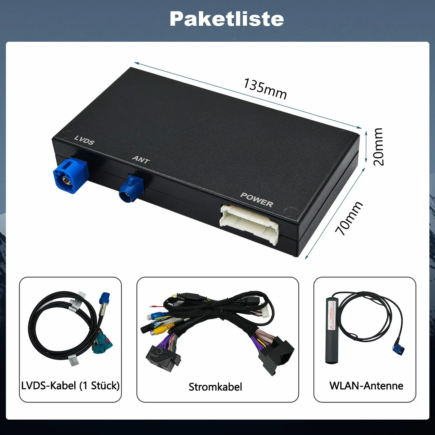 Kit de modificación de coche inalámbrico CarPlay/Android módulo decodificador para Mercedes-Benz NTG5.0 B, C, GLC, CLA, Clase GL W205 (2015-2018), compatible con cámara de visión trasera