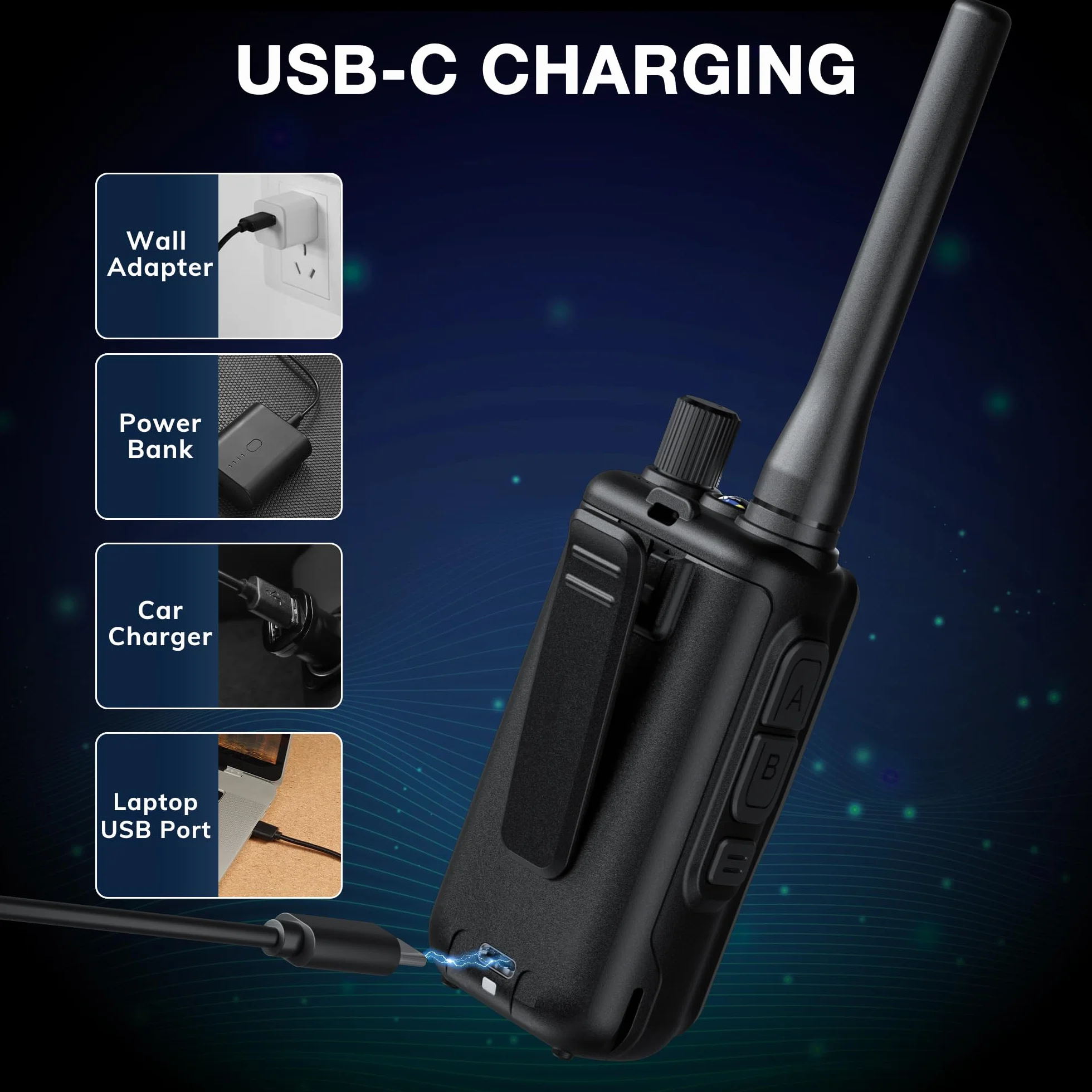 Baofeng GT-5R Mini Radio portátil de 5W de Doble Banda, Walkie Talkie UHF VHF Compacto con programación vía App BT, 999 Canales, Doble PTT, Carga USB-C, Receptor Airband/FM, Linterna, Pack de 2
