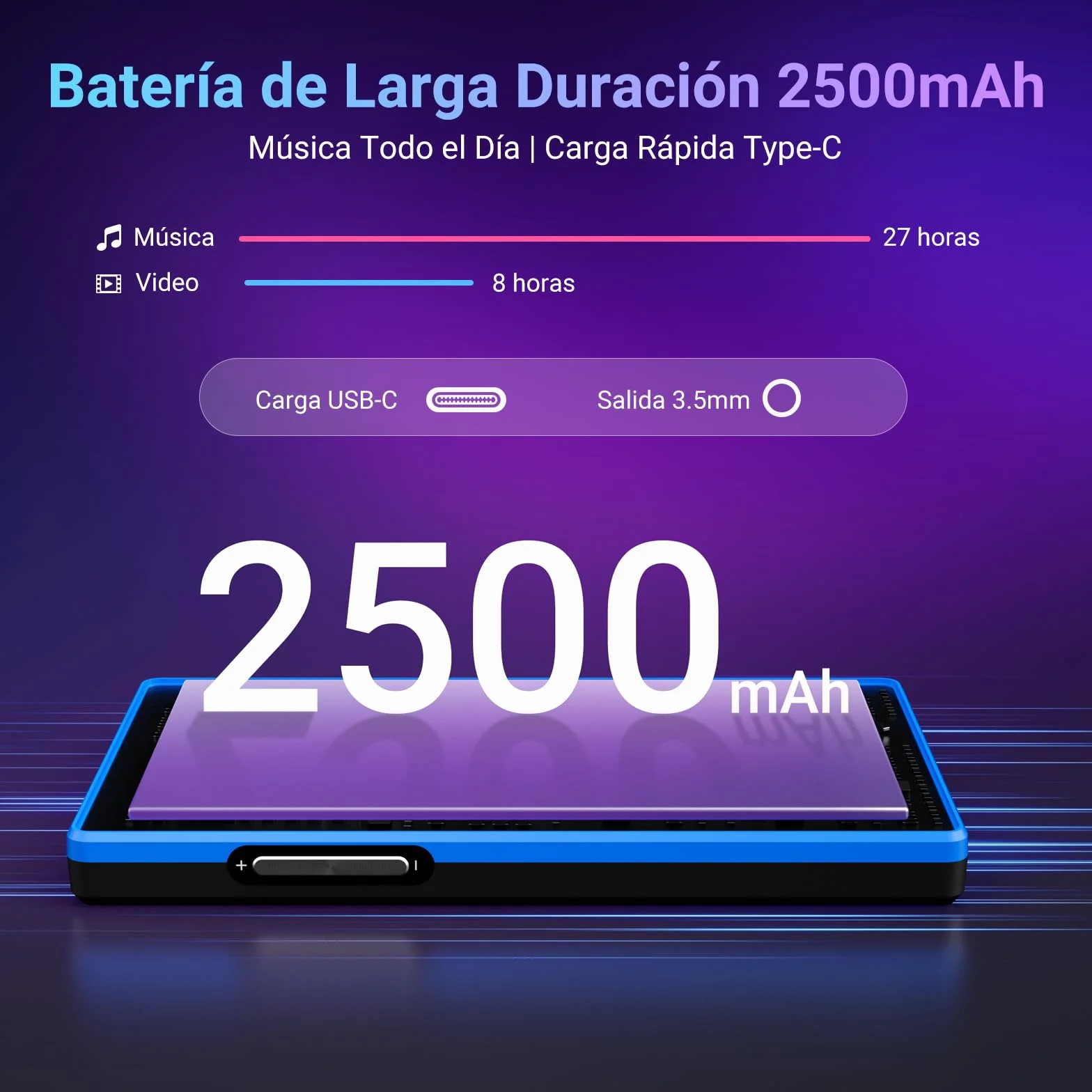 MECHEN 160GB Reproductor MP3 Spotify, 5 Pulgadas Android MP4 con Bluetooth y WiFi, Control Parental, Radio FM, Compatible con Amazon Music Deezer Audible