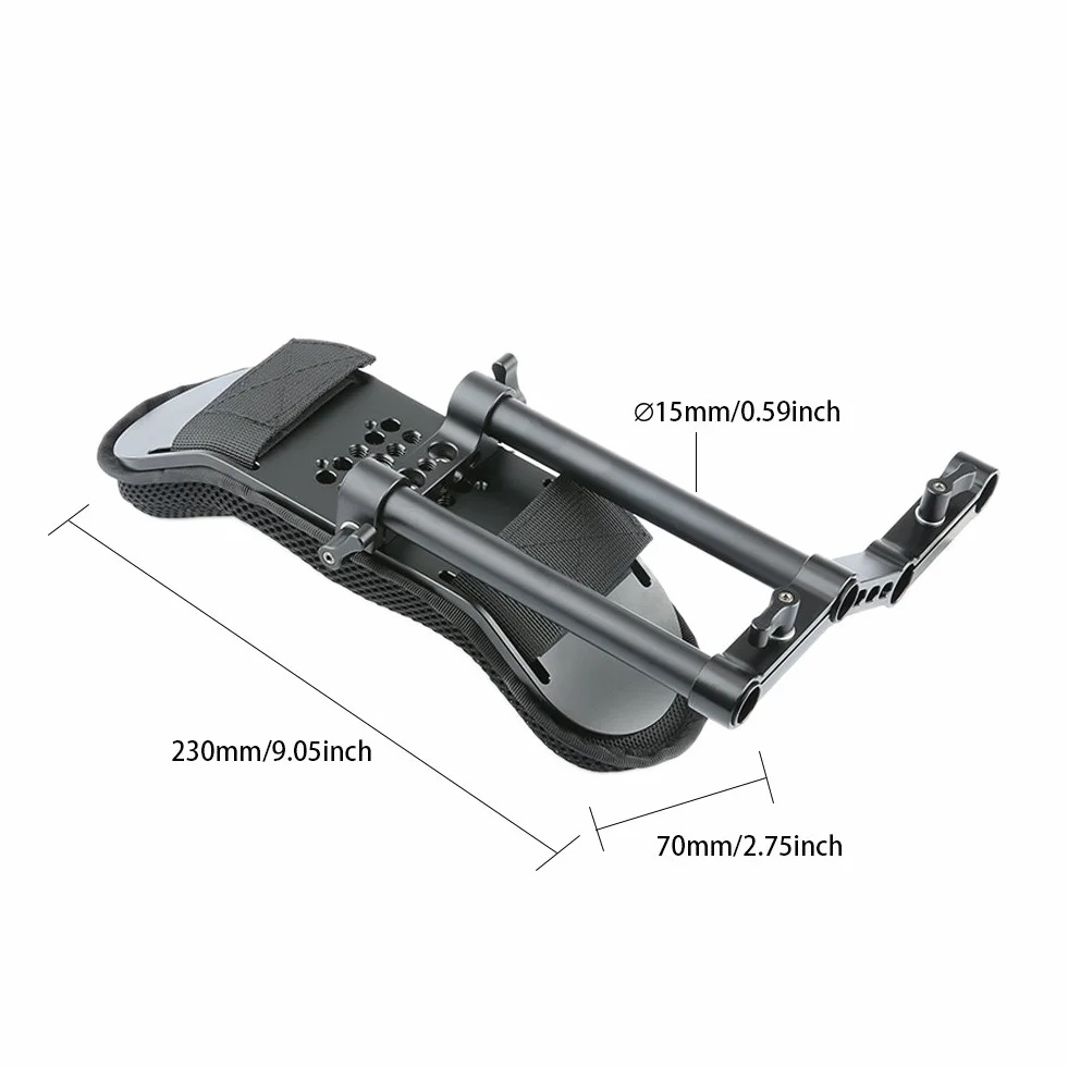 [Update Version] NICEYRIG Cámara de vídeo videocámara Hombro Pad con Carril y Varillas de aleación de Aluminio para DSLR Rig Sistema de Apoyo de Hombro