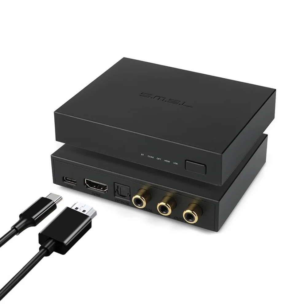 SMSL PS100 Convertidor de Audio Digital a Analógico 192kHz USB Bluetooth HDMI ARC DAC Óptico Coaxial RCA