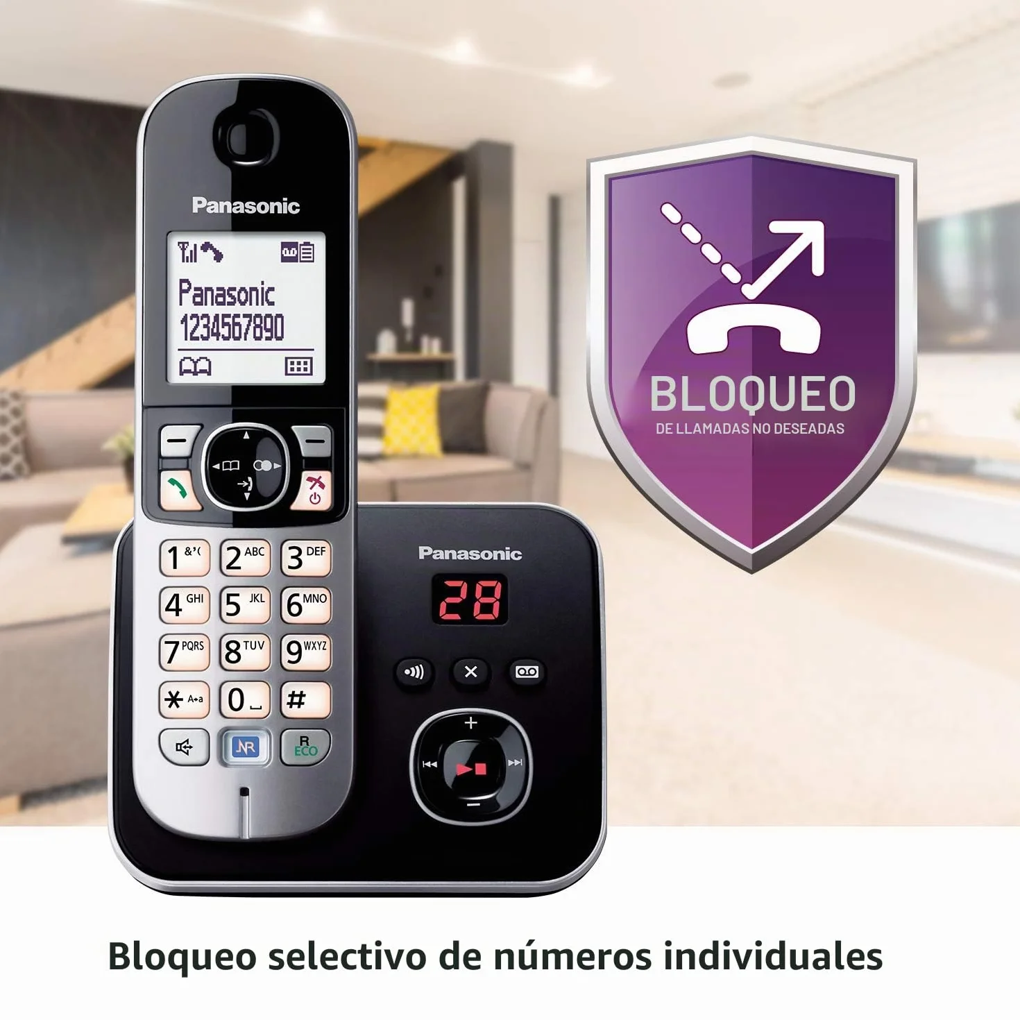 Panasonic KX-TG6824GB Teléfono 120 entradas LCD Monocromo