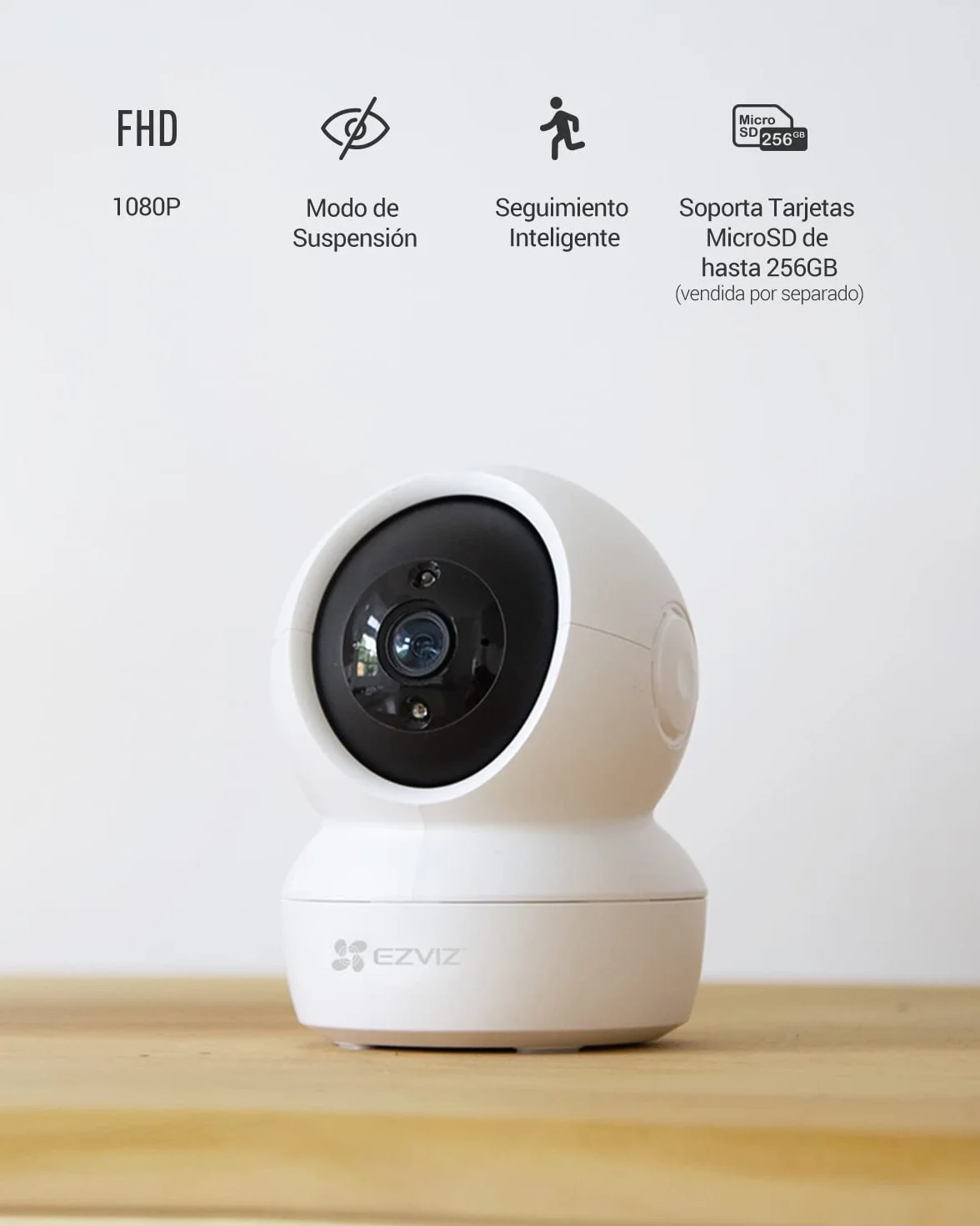 EZVIZ C6N 2-Pack Cámaras Vigilancia WiFi Interior 360º 1080P Visión Nocturna Audio Bidireccional Detección Movimiento