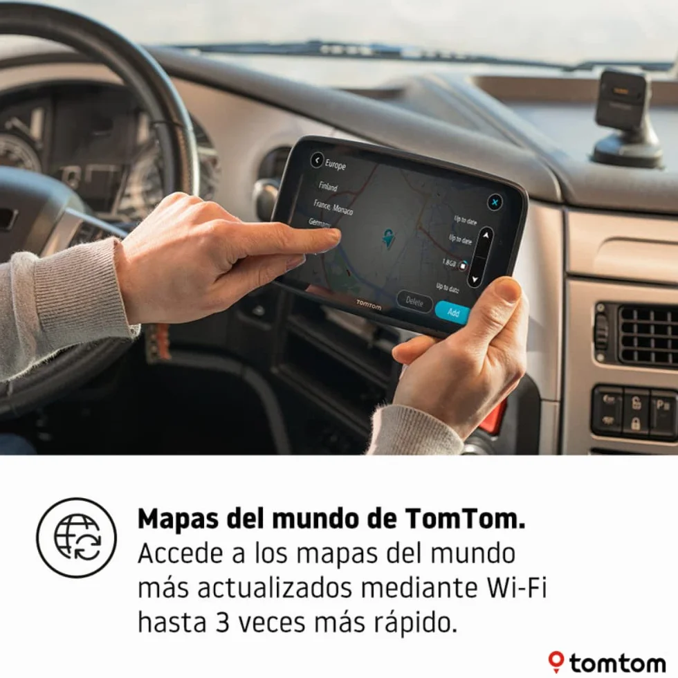 TomTom GO Expert GPS Navegador 7 Pulgadas HD Mapas Mundiales Alertas Restricción WiFi