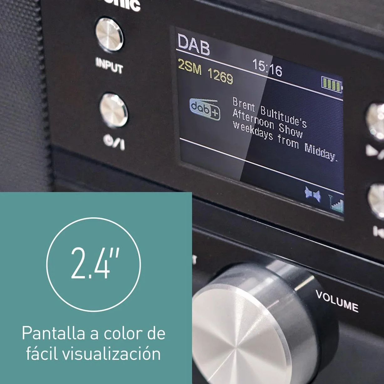Panasonic SC-DM202EG-K Sistema Estéreo Micro Hi-Fi Compacto con CD, Radio Dab+/FM, USB y Bluetooth, Altavoces de 24 W, Control Remoto, Pantalla LCD TFT de 2,4", Ajustes de Ecualización, Negro.