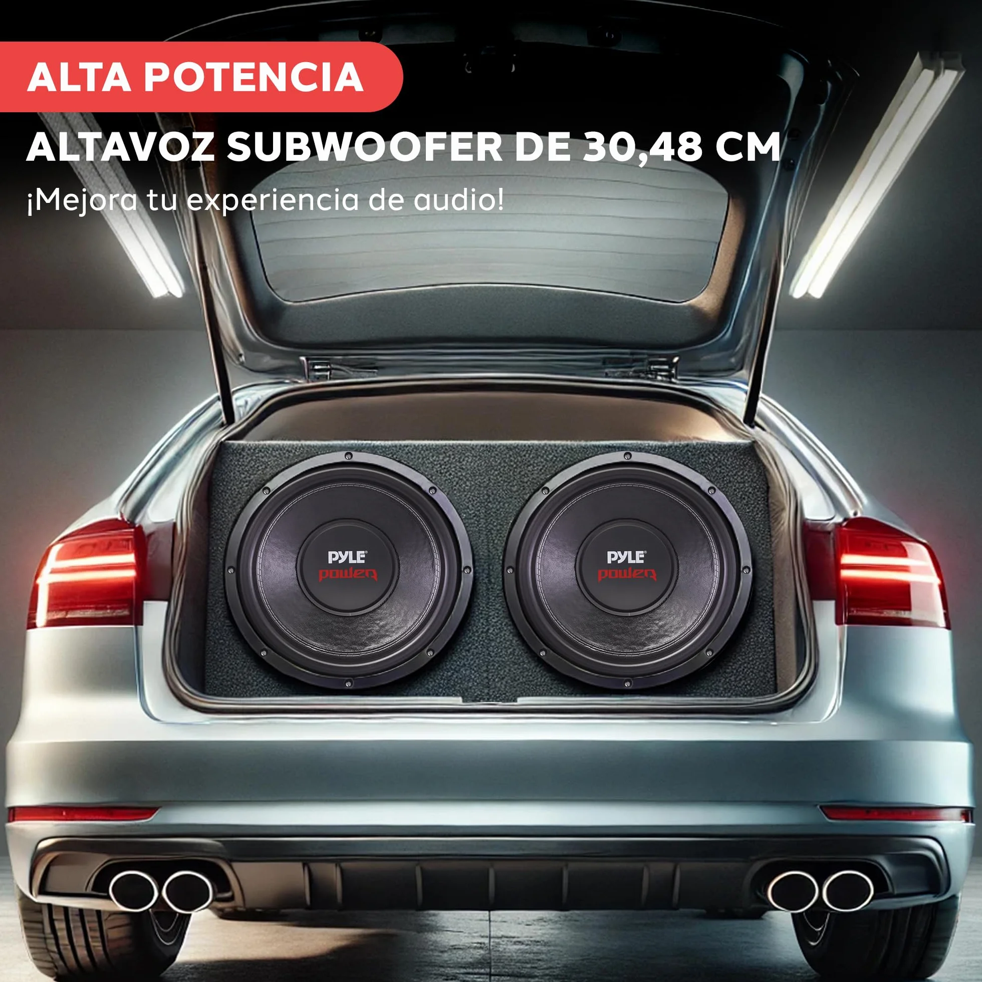 Pyle Subwoofer 12 Pulgadas 1600W 90 dB 40 Ohm Imán 60 oz Bobina Doble 2 Pulgadas Negro