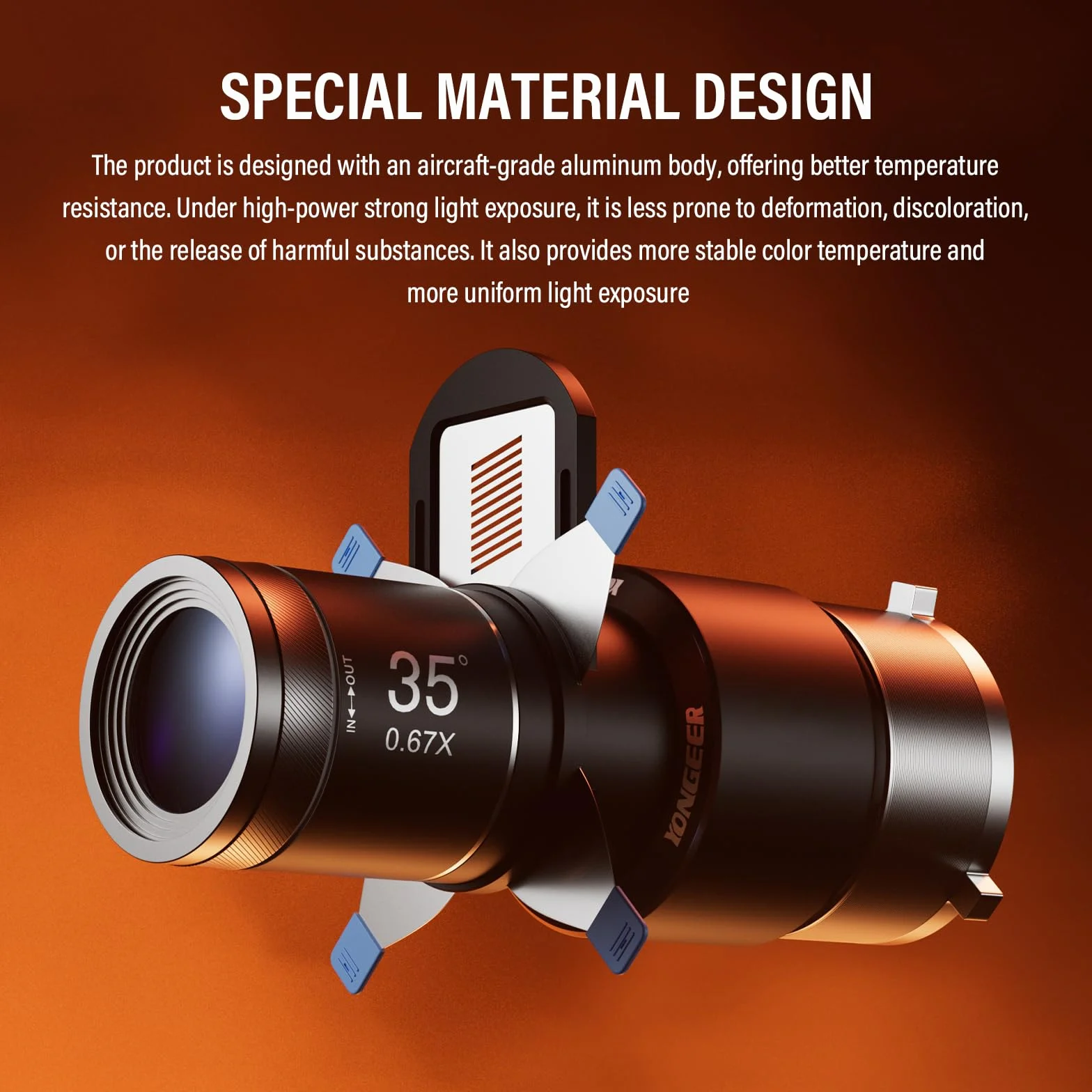 Soonpho KF80 Snoot óptico para Fotografía con Cuerpo de Aluminio con Montura Bowens Ranura para Tarjetas Magnéticas 5 Veces más Brillante con 4 Filtros de Color y 25 Patrones GOBO para Fotografía