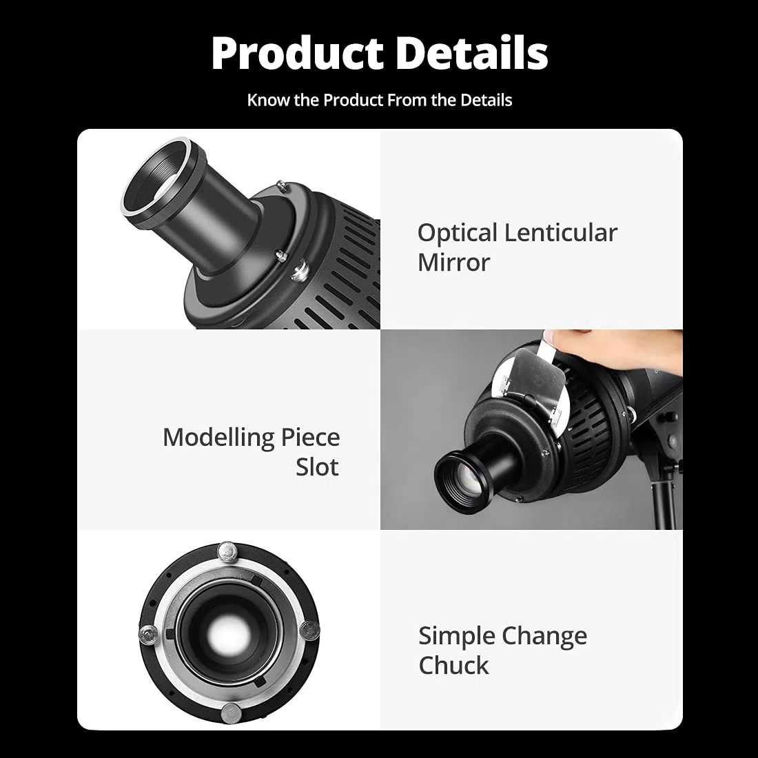 AMBITFUL AL-16 - Condensador óptico con enfoque para haz de luz para fotografías (kit de montaje Bowens)