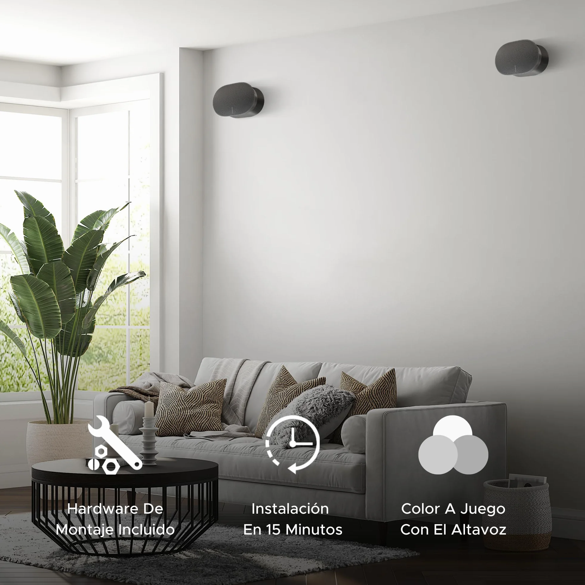 Sound Bass ERA300 Soporte de Pared, Inclinación y Giro, Negro, Doble (2 uds.), Compatible con Sonos ERA 300, Instalación Sencilla, Incluye Kit de Montaje, Doble, Par