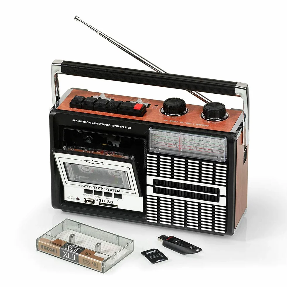 Ricatech PR85 Reproductor y grabadora de casetes Radio AM/FM/SW USB SD