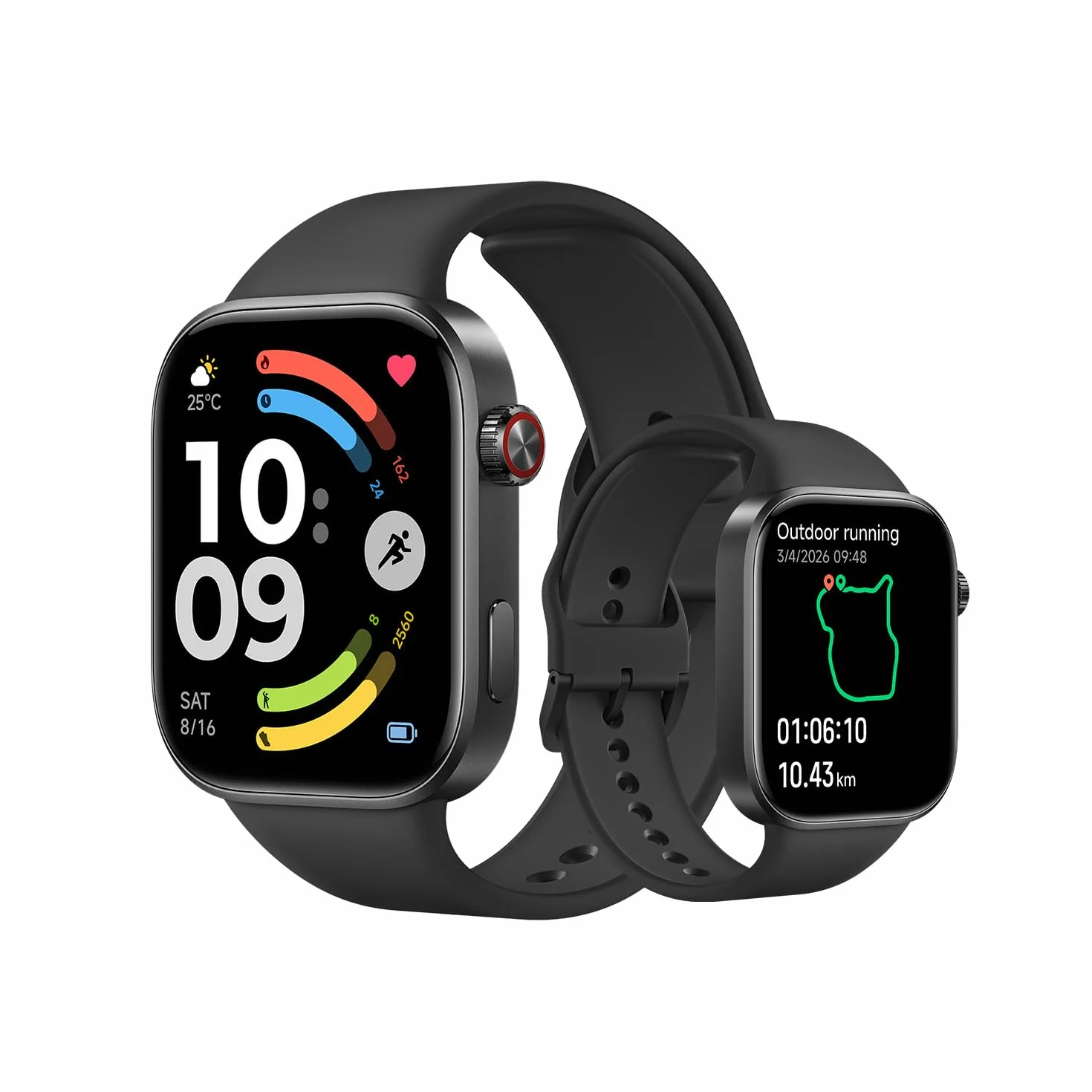 XIAOMI Redmi Watch 6, Reloj Inteligente Mujer y Hombre, Pantalla AMOLED 2.07'', Monitoreo cardíaco, sueño y estrés, 150+ Modos Deportivos, 24 Días de Batería, 5ATM, GPS, iOS & Android, Negro