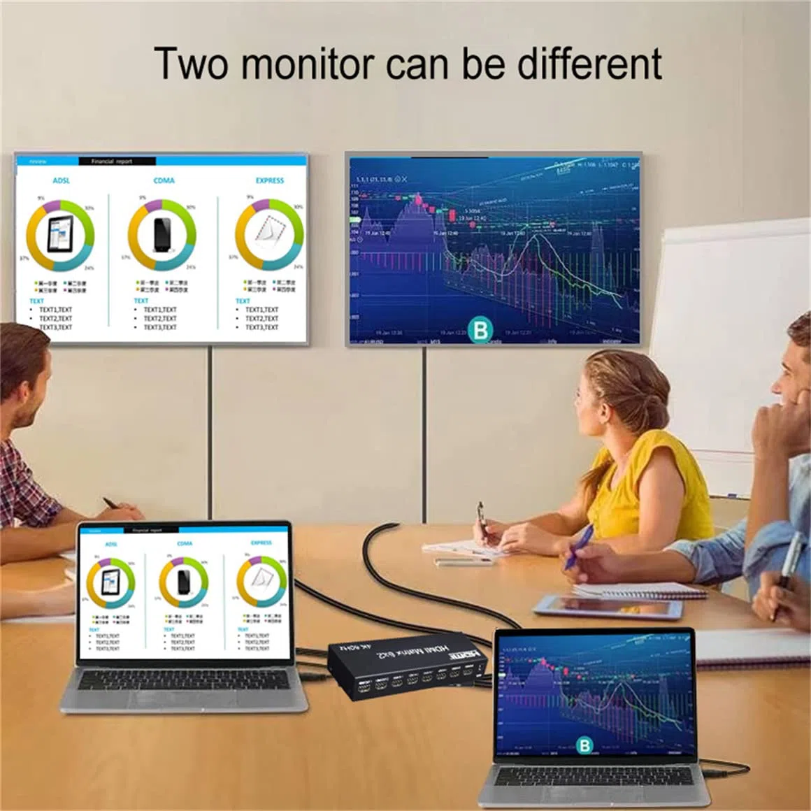 4K 60Hz 6x2 HDMI Matriz 6 IN 2 OUT HDMI Splitter Switch 4x2 Audio Video Convertidor con EDID para PC, TV, Doble Pantalla