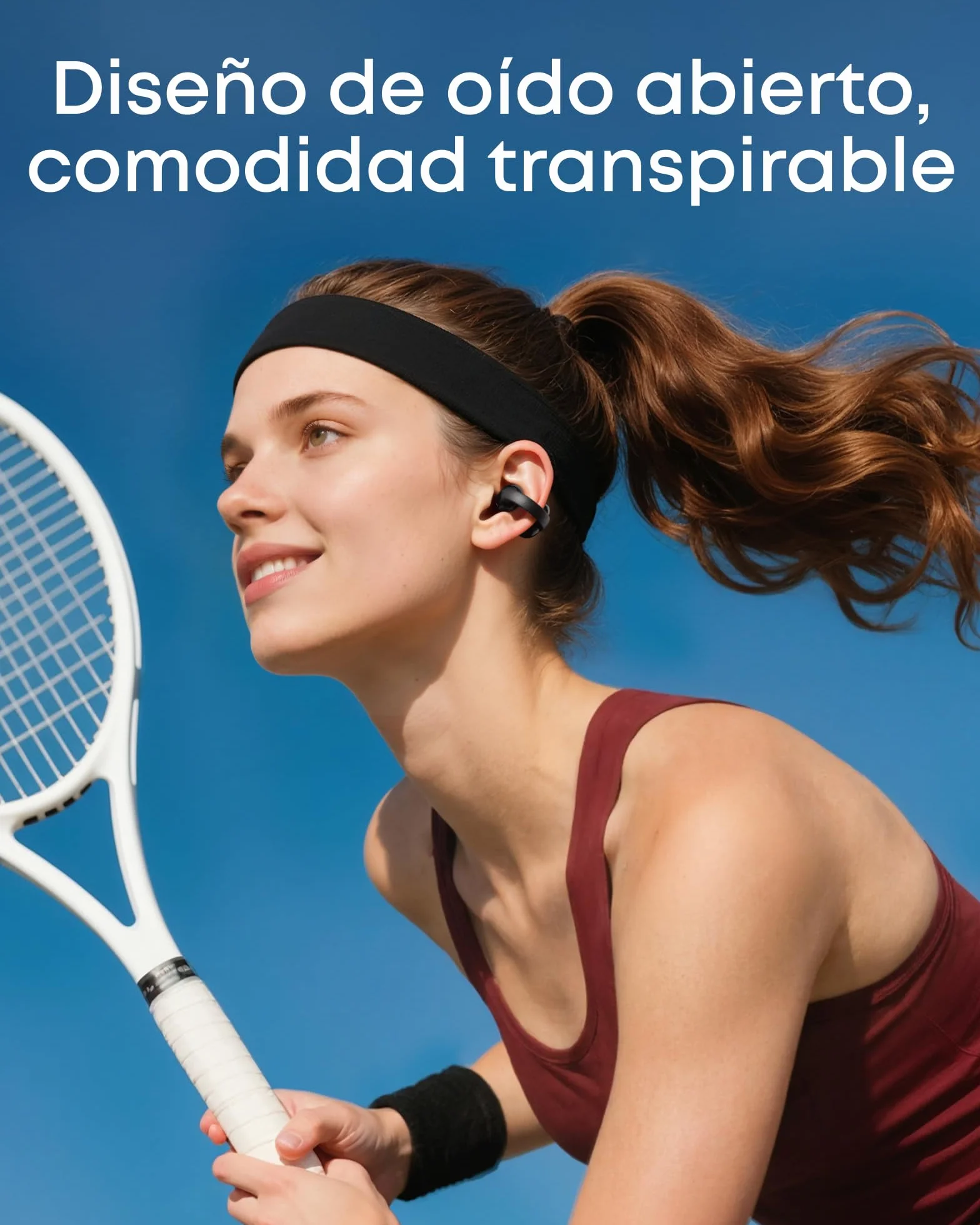 Soundcore C50i de Anker, Auriculares Abiertos, Auriculares con Clip, diseño FlexiClip, Drivers de 12 mm con Graves potentes, Llamadas nítidas con IA, 28 h de Uso, Ajuste Seguro, IP55, Bluetooth 6.0