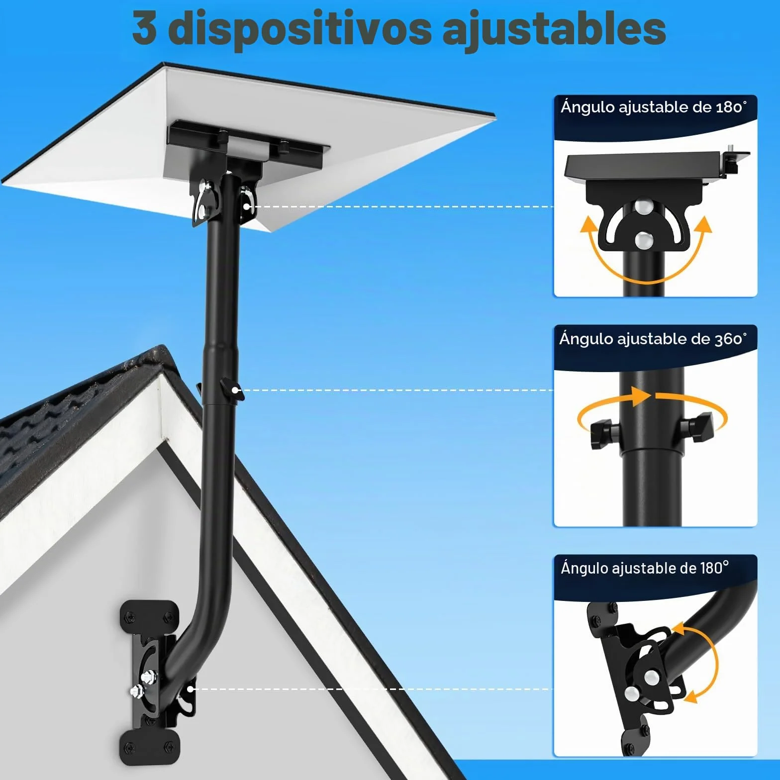 Compatible con Starlink Gen 3 Soporte de Pared Ajustable 360° con Adaptador de Tubo Gen3 para Gen3 Star Link Internet Kit satélite