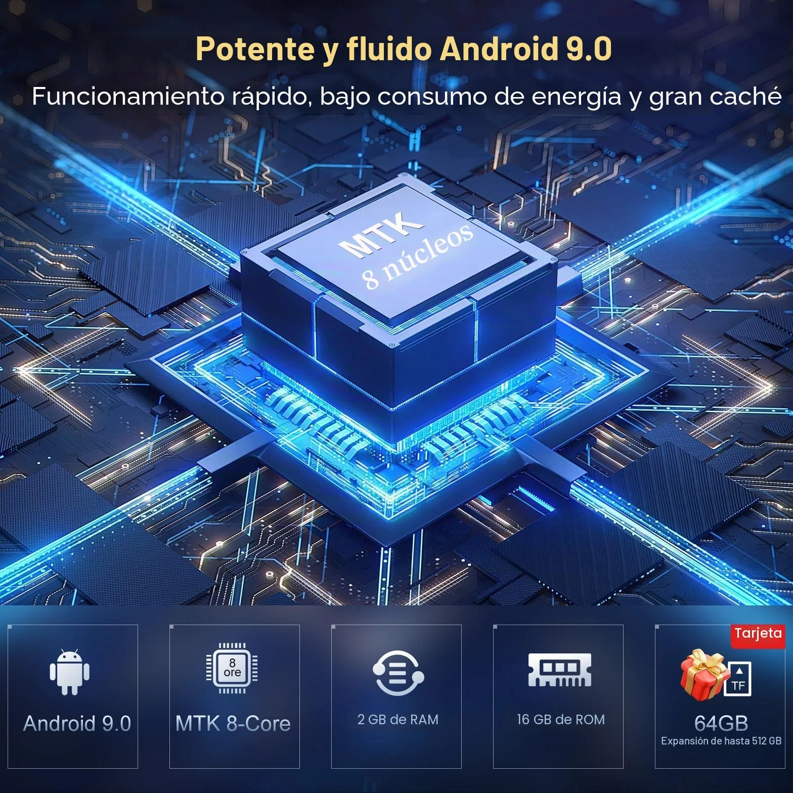 Oilsky 80GB 4" 1080P Pantalla táctil Android 9.0 Reproductor MP3 MP4 Bluetooth WiFi Portátil Música Spotify Audible Negro