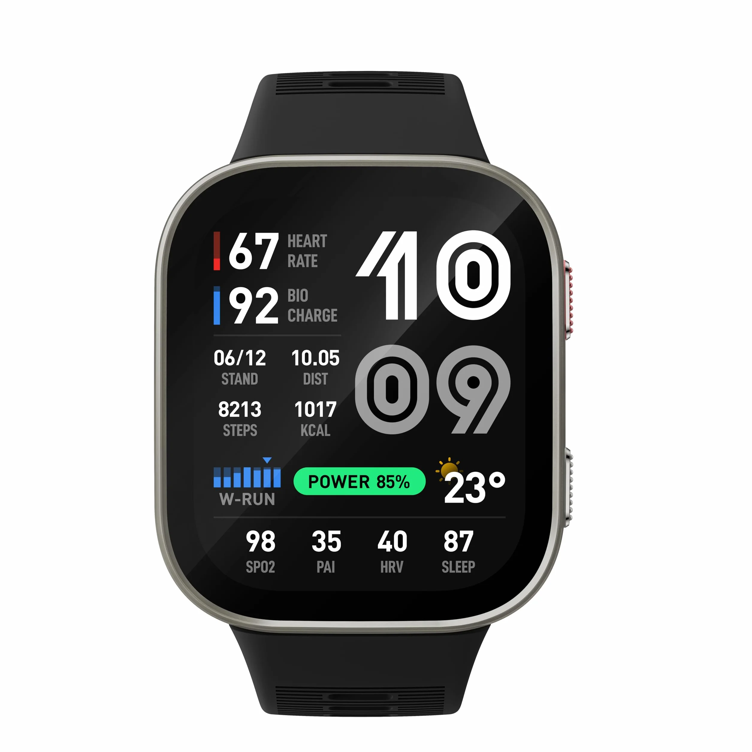 Amazfit Bip MAX 50 mm Smartwatch Reloj Inteligente, Pantalla AMOLED 2,07", hasta 20 Días, GPS & Mapas, 4 GB Almacenamiento, Entrenamiento Híbrido, 150+ Deportes, Modo HYROX, para Android y iPhone