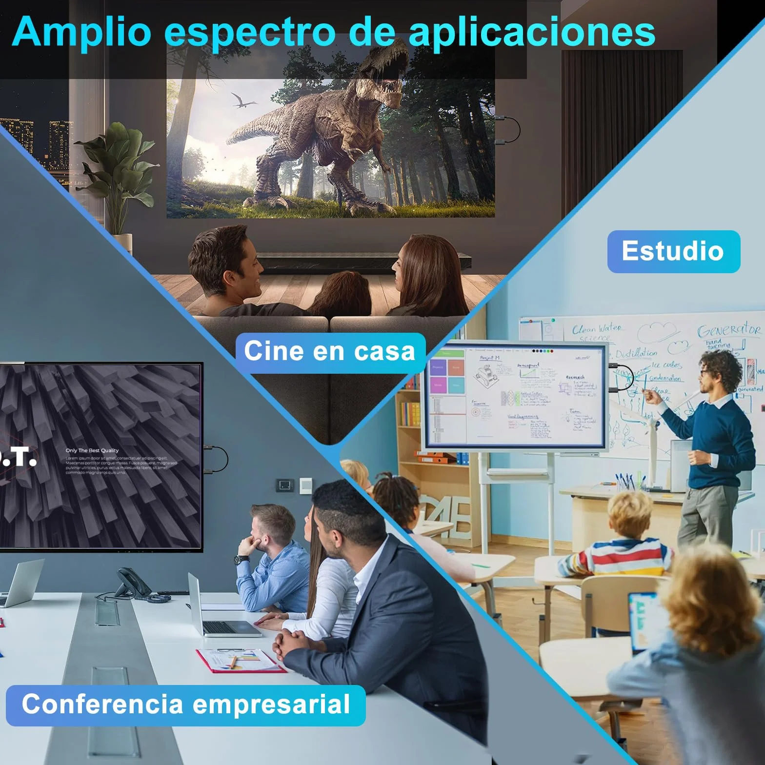 LXJADAP HDMI Inalámbrico Transmisor y Receptor, Decodificación 4K HDMI Wireless para Transmitir Vídeo y Audio en PC/TV Box/Proyector/Portátiles, Transmisión inalámbrica HDMI Transmisor, Negro