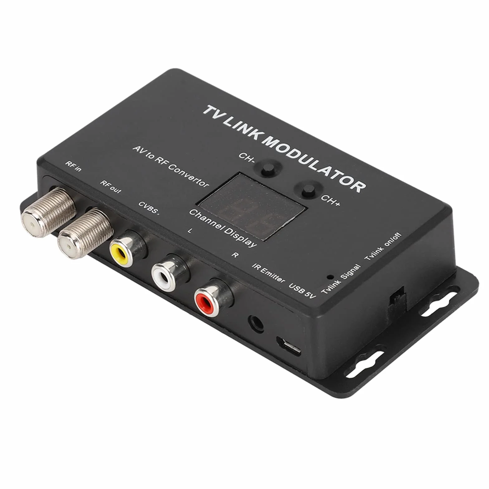 Asixxsix Modulador, modulador RF, conversor AV a RF Convierte señales de definición estándar a coaxial con decodificador y Fuentes AV para Sistema CATV