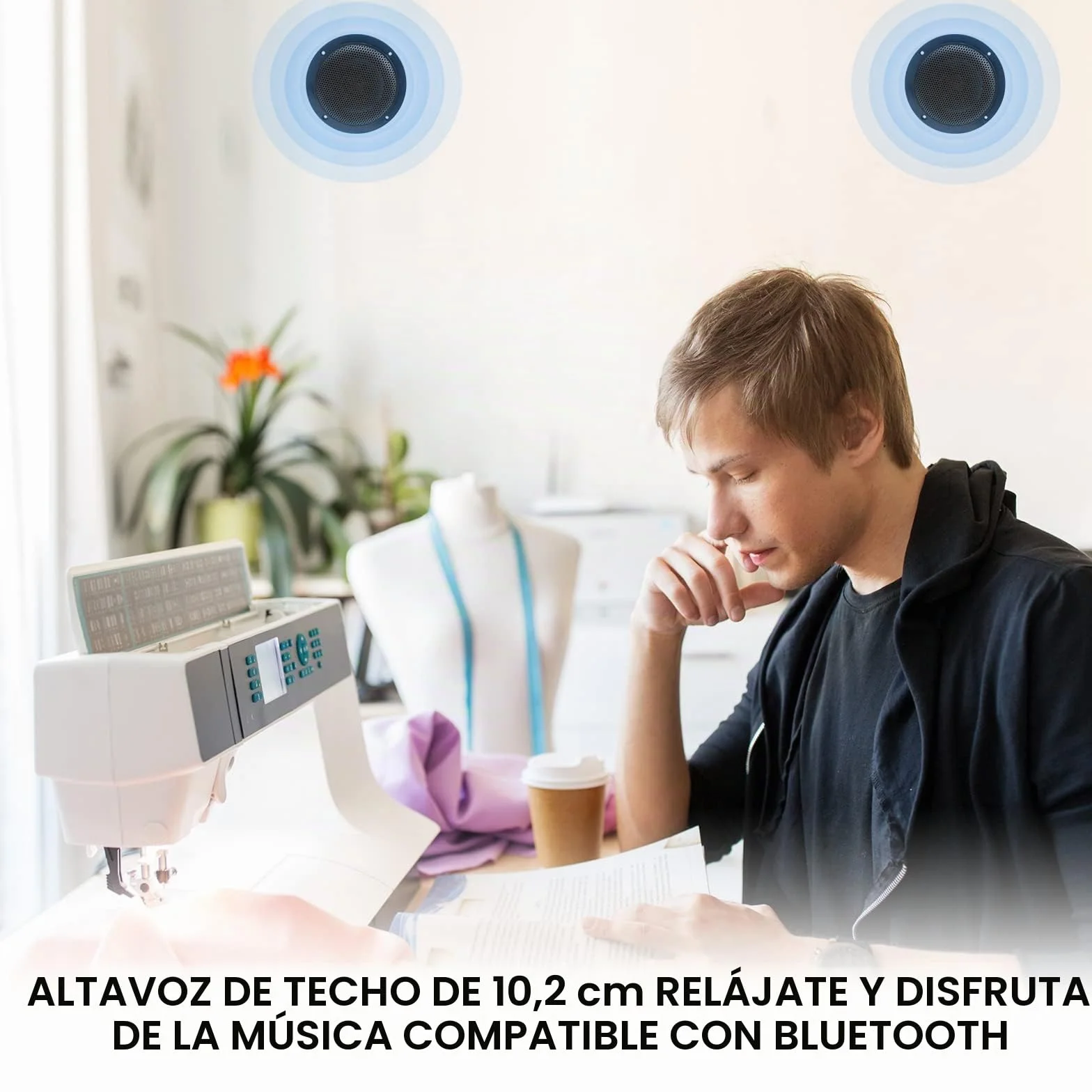Herdio Kit de Altavoces de Techo con Bluetooth, Amplificador Impermeable