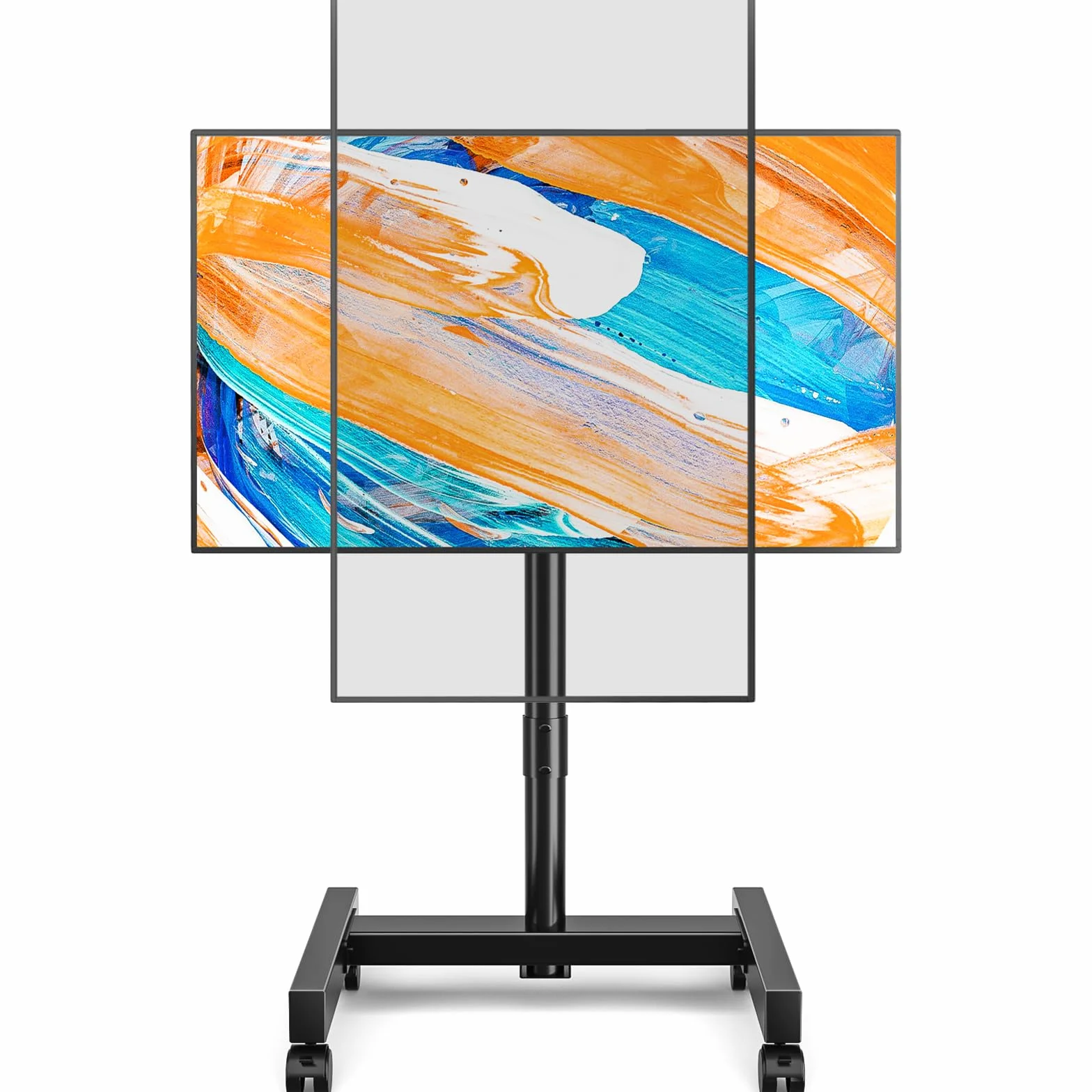TVON Soporte TV con Ruedas para Television de 13-50 Pulgadas de Plasma/LCD/LED, Altura Ajustable Soporte TV Suelo Inclinación Carrito TV con Ruedas de hasta 20 kg, Máx VESA 200x200 mm, Negro