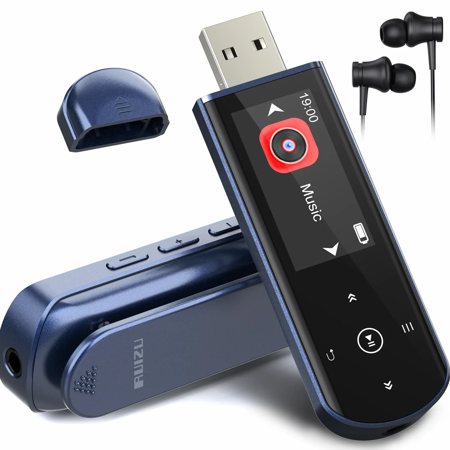 Reproductor MP3 Bluetooth 5.3 64GB Clip Deportivo Radio FM Grabadora Voz